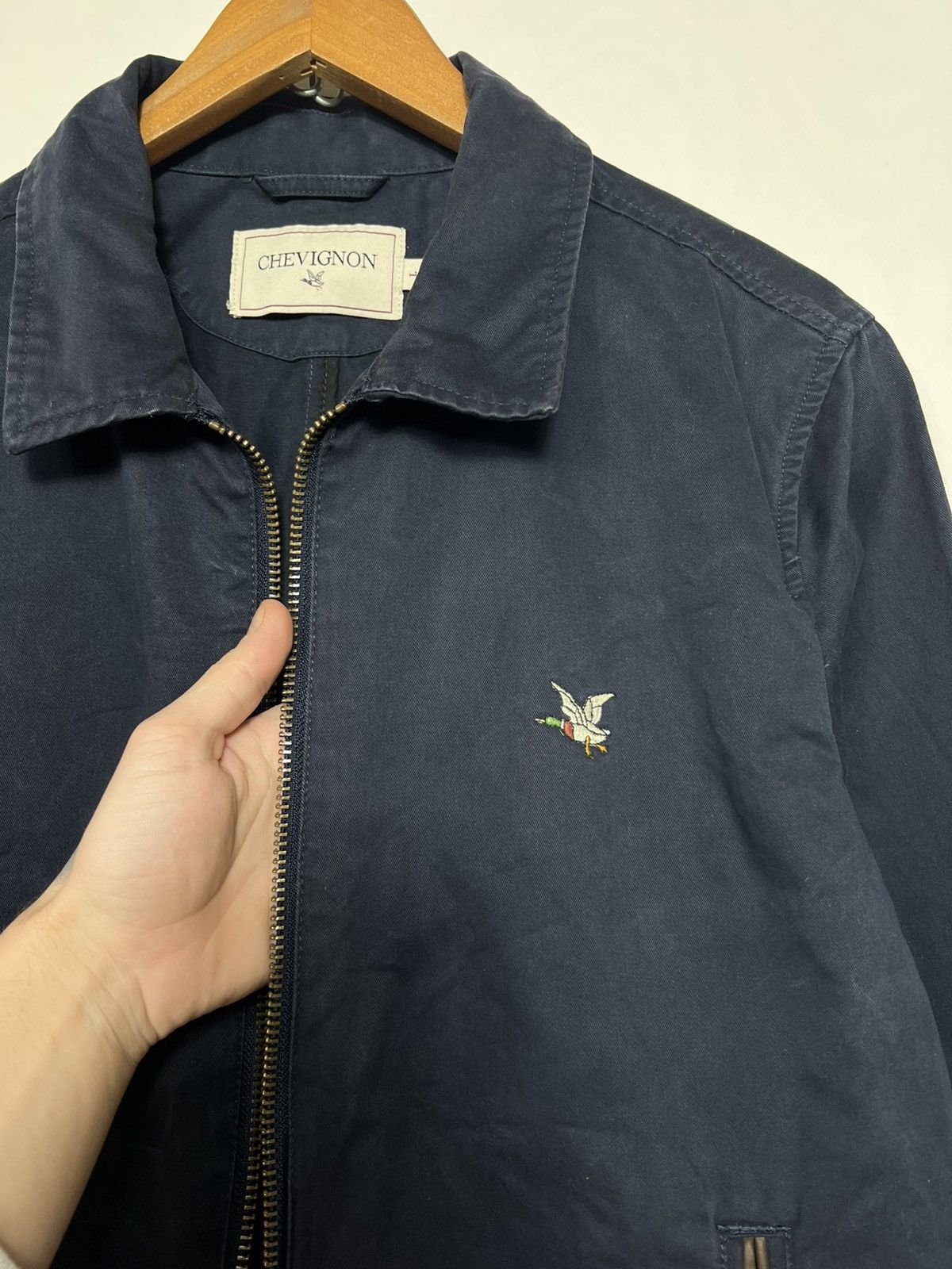 Chevignon Vintage Chevignon Navy Classic Bomber Jacket Woth Duck Logo Size US L / EU 52-54 / 3 - 5 Thumbnail