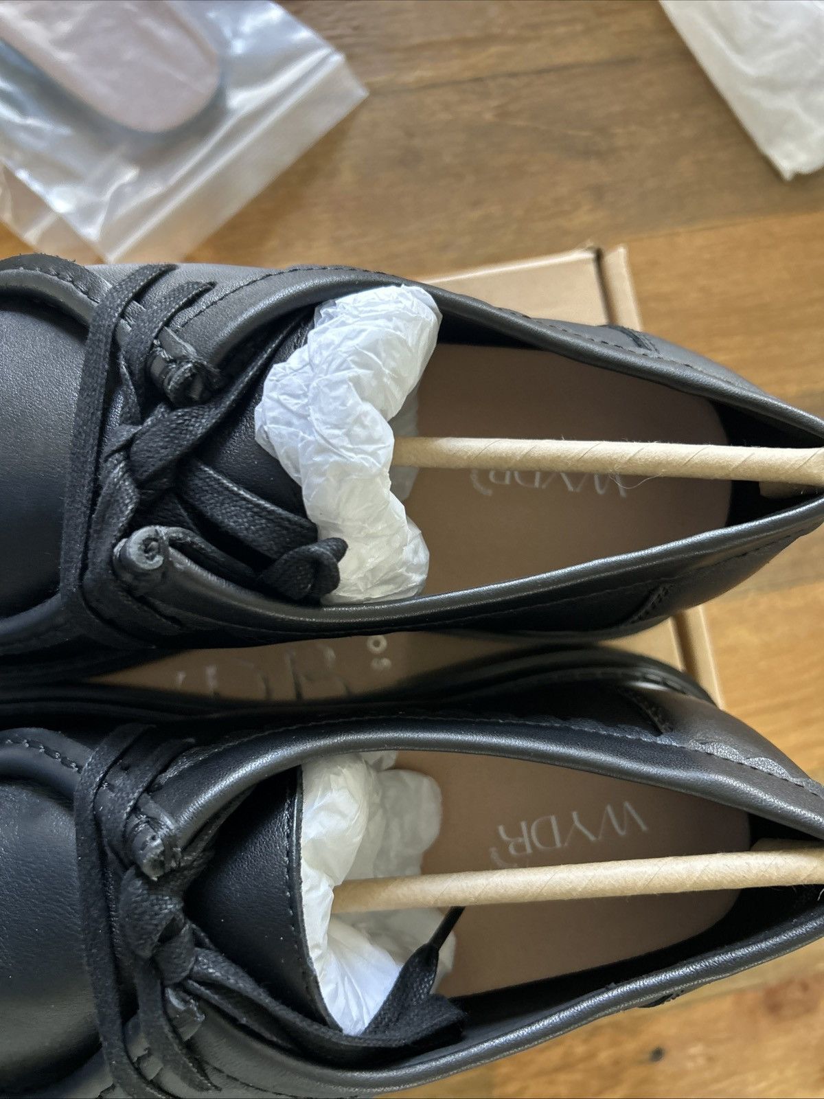 Other WYDR Marnie Lace-Up Moccasins Black Leather, Women's US 9 Size US 9 / IT 39 - 4 Thumbnail