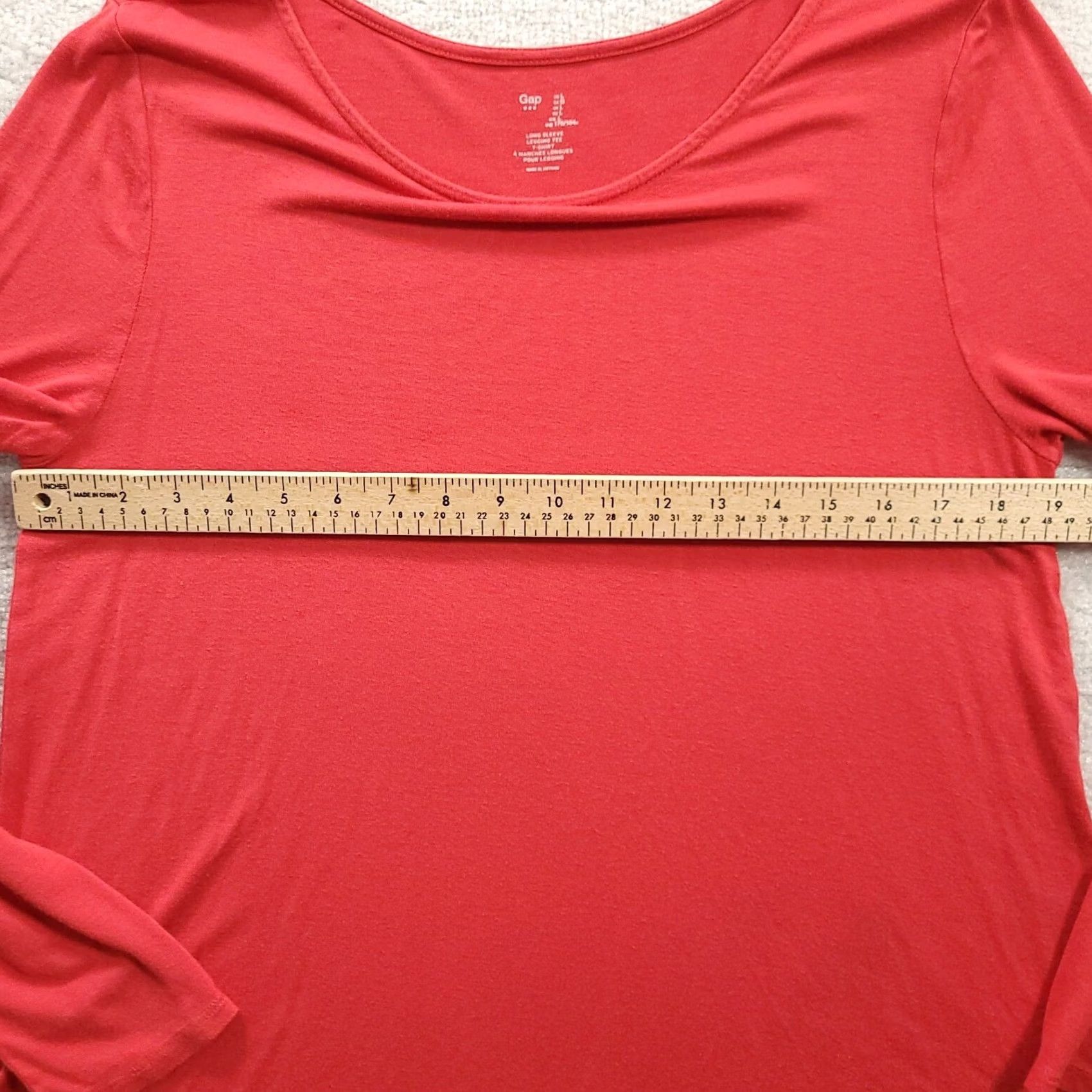 Gap GAP Shirt Long Sleeve Red Orange Legging Tee Top Tunic Womens L Size Size L / US 10 / IT 46 - 3 Thumbnail