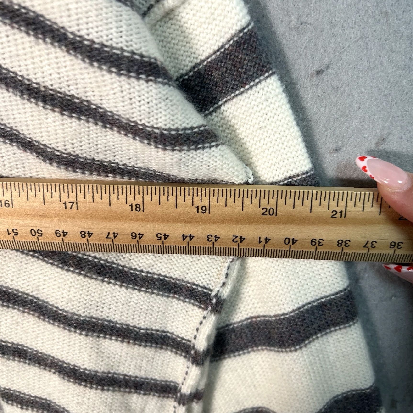Madewell Madewell Stripe Knit Sweater Womens XXS Ivory White Gray Merino Wool Blend Size XXS / US 00 / IT 34 - 2 Thumbnail