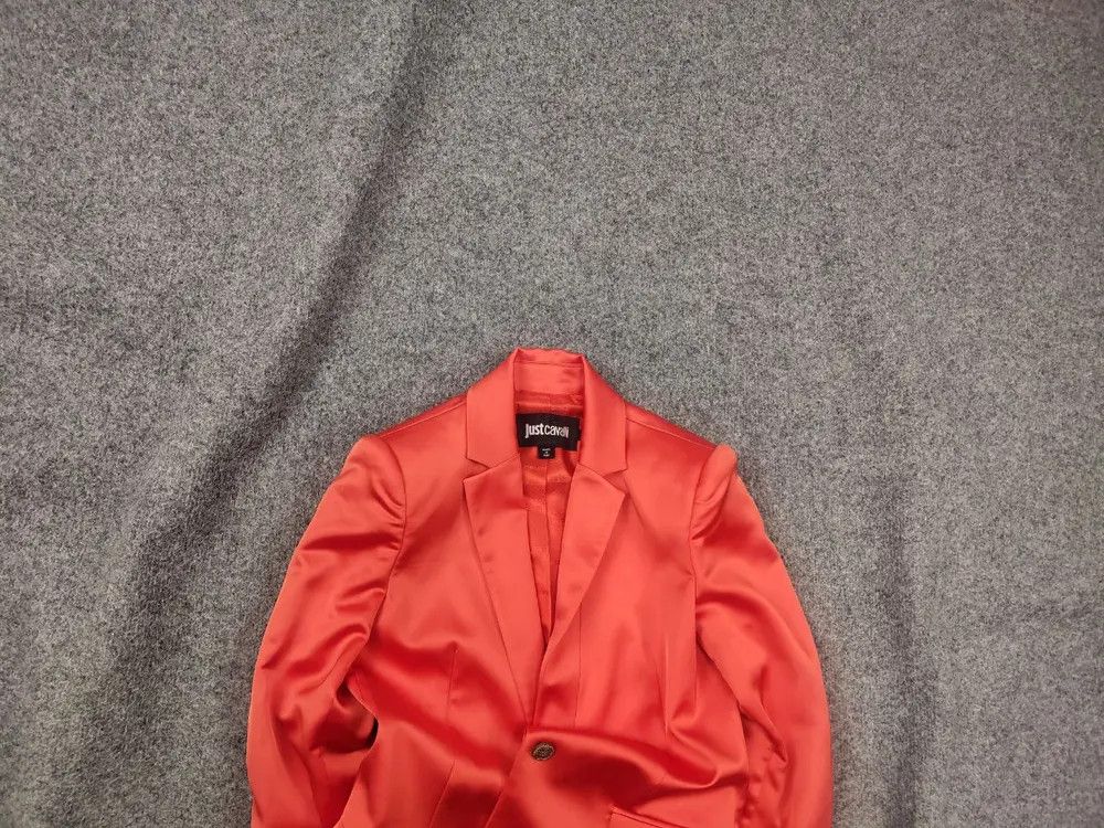 Just Cavalli Just Cavalli Italy One Button Orange satin Blazer Jacket Size S / US 4 / IT 40 - 1 Thumbnail