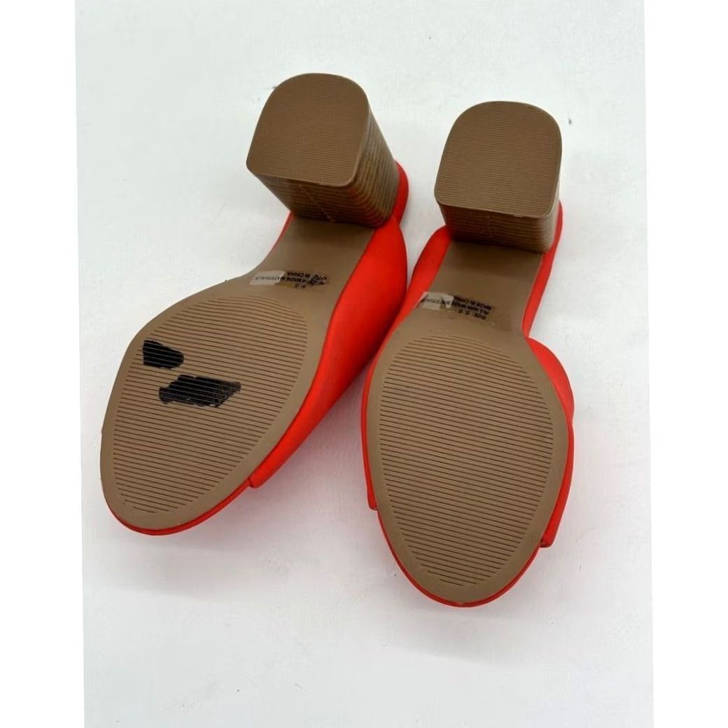 Lulus Lulus Heels Mules Womens 5.5 Red Peep Toe Slip On Comfort Blocked High Heel New Size US 6 / IT 36 - 6 Thumbnail