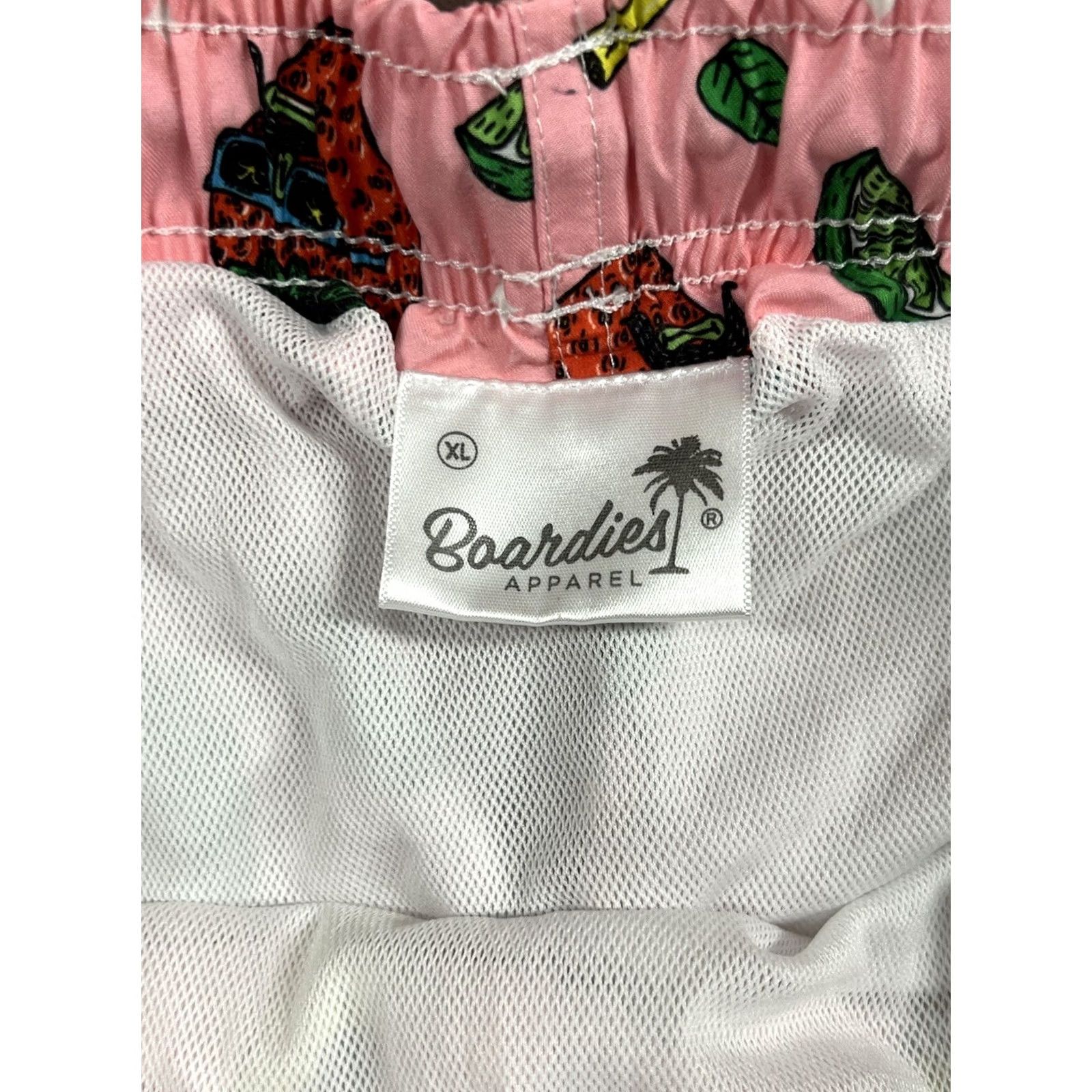 Vintage Trunks Men XL Swim Trunks Shorts Pink Tropical Cocktail Beach Breathable Drawstring Lined Polyester Size US 36 / EU 52 - 4 Thumbnail
