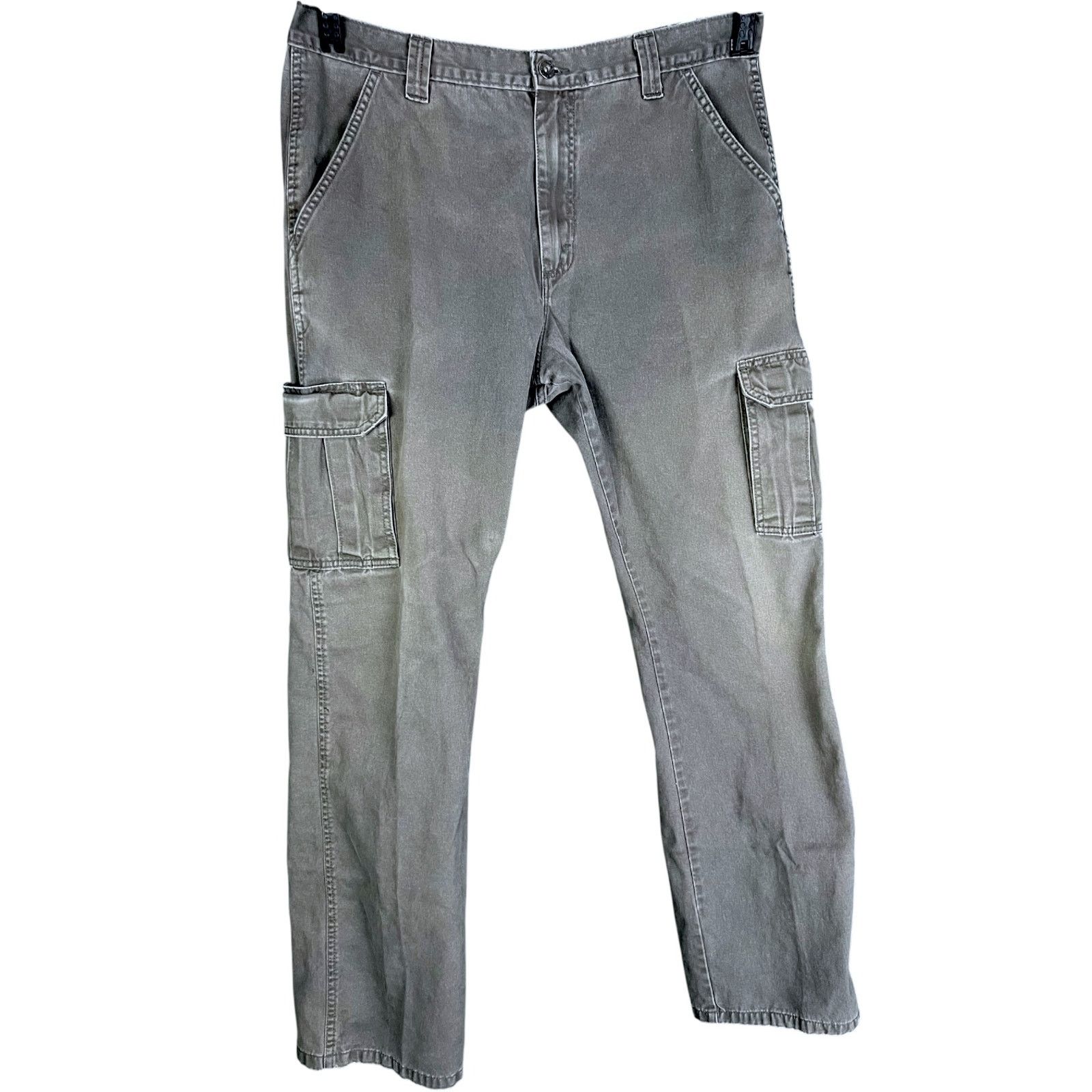 Wrangler Wrangler Men's 36x34 Straight Fit Gray Cargo Pants Workwear Size US 36 / EU 52 - 10 Thumbnail