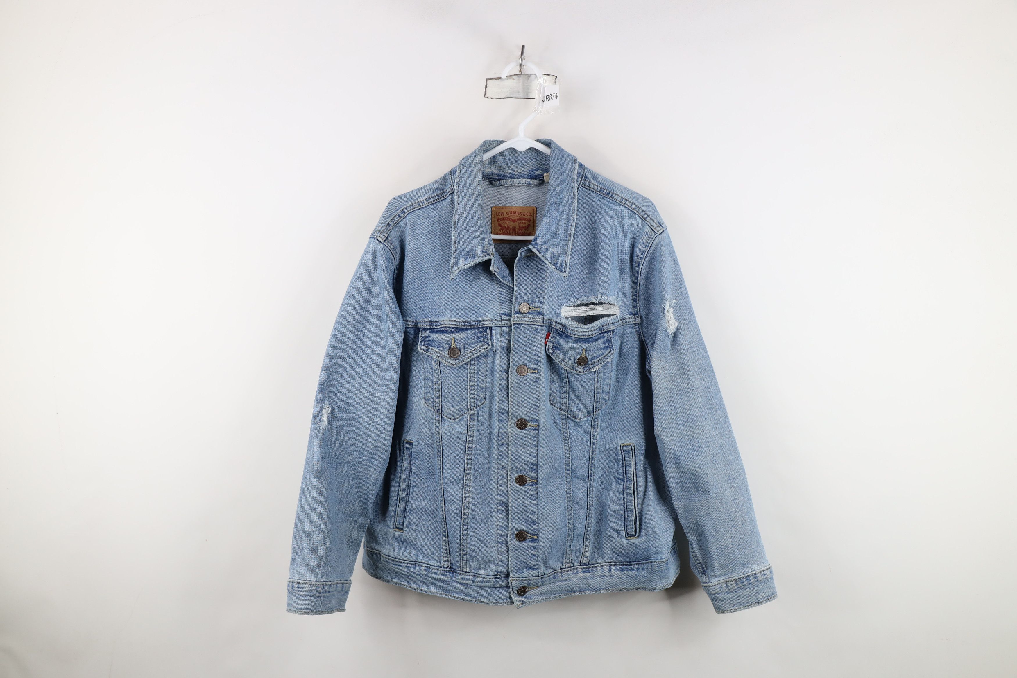 Levi's Vintage Y2K Levis Stretch Denim Jean Trucker Jacket Blue Size XL / US 12-14 / IT 48-50 - 1 Thumbnail