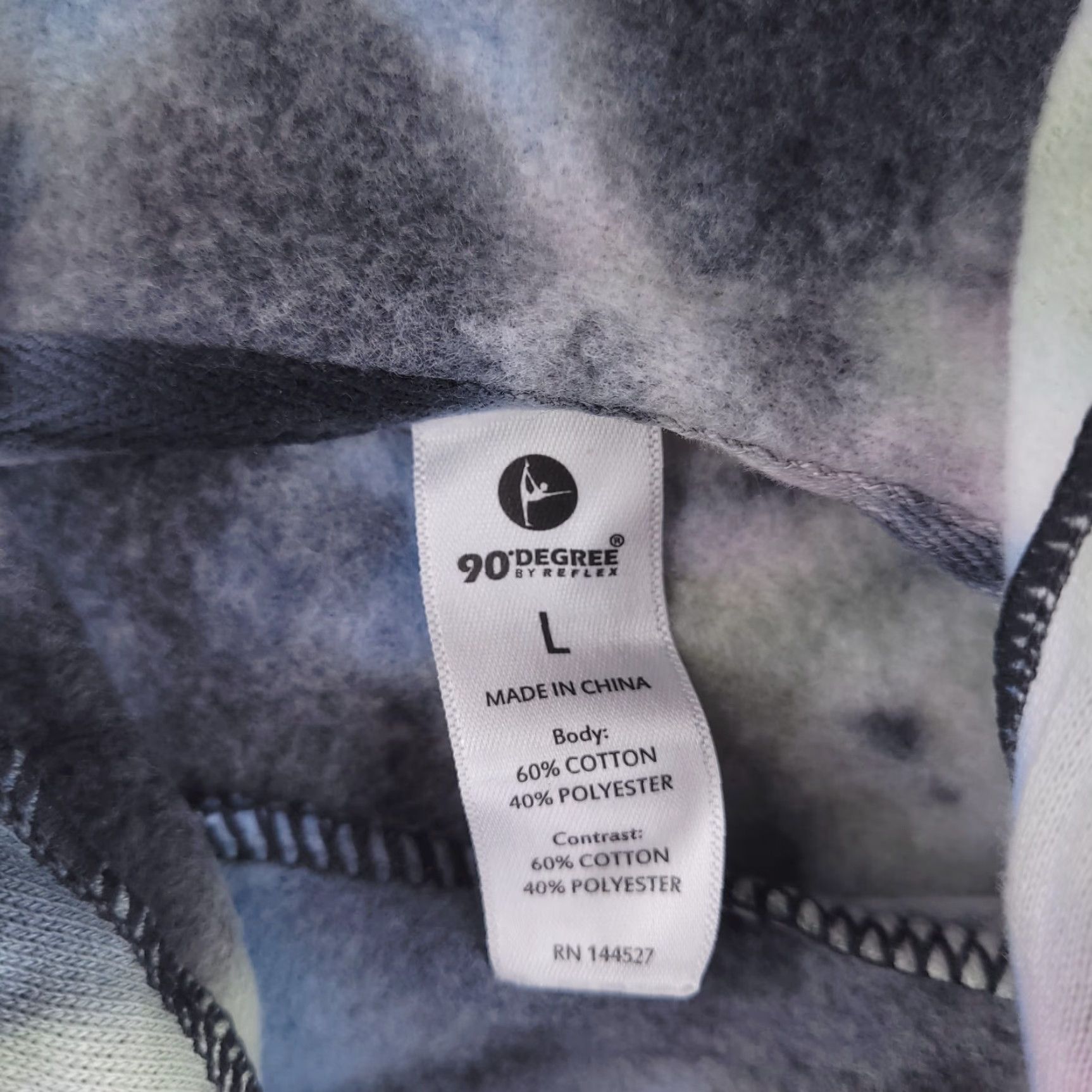 Vintage 90 Degree by Reflex Hoodie Women L Green Tie Dye Yoga Activewear Pullover Size L / US 10 / IT 46 - 5 Thumbnail