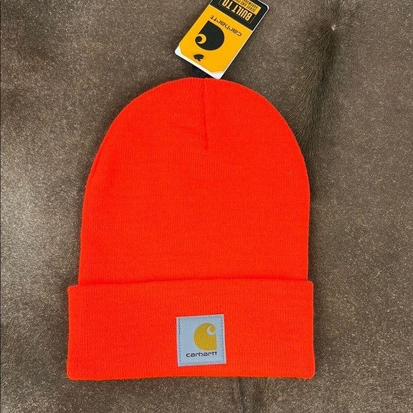 Carhartt Carhartt x Value Culture Collab Neon Orange Knit Hat Size ONE SIZE - 1 Thumbnail