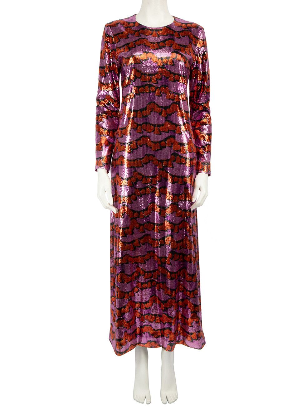image of La Doublej Sequinned Patterned Maxi Swank Dress, Women's (Size Small)
