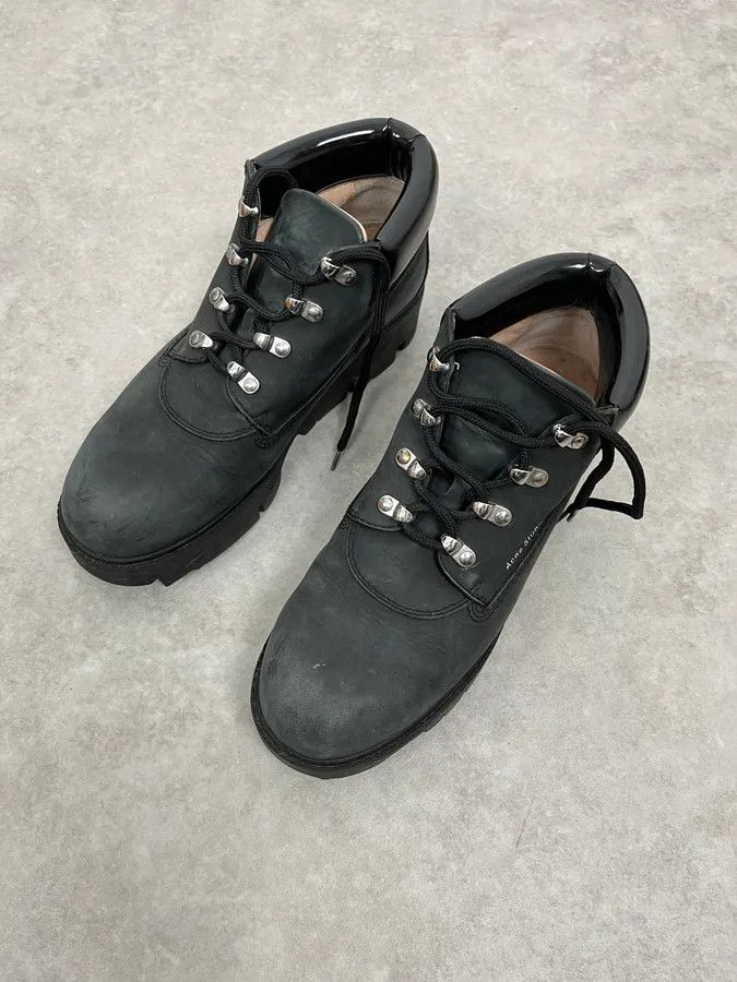 Acne Studios Acne Studios Black Leather Daily Mountain Boots Size US 7 / EU 40 - 3 Thumbnail
