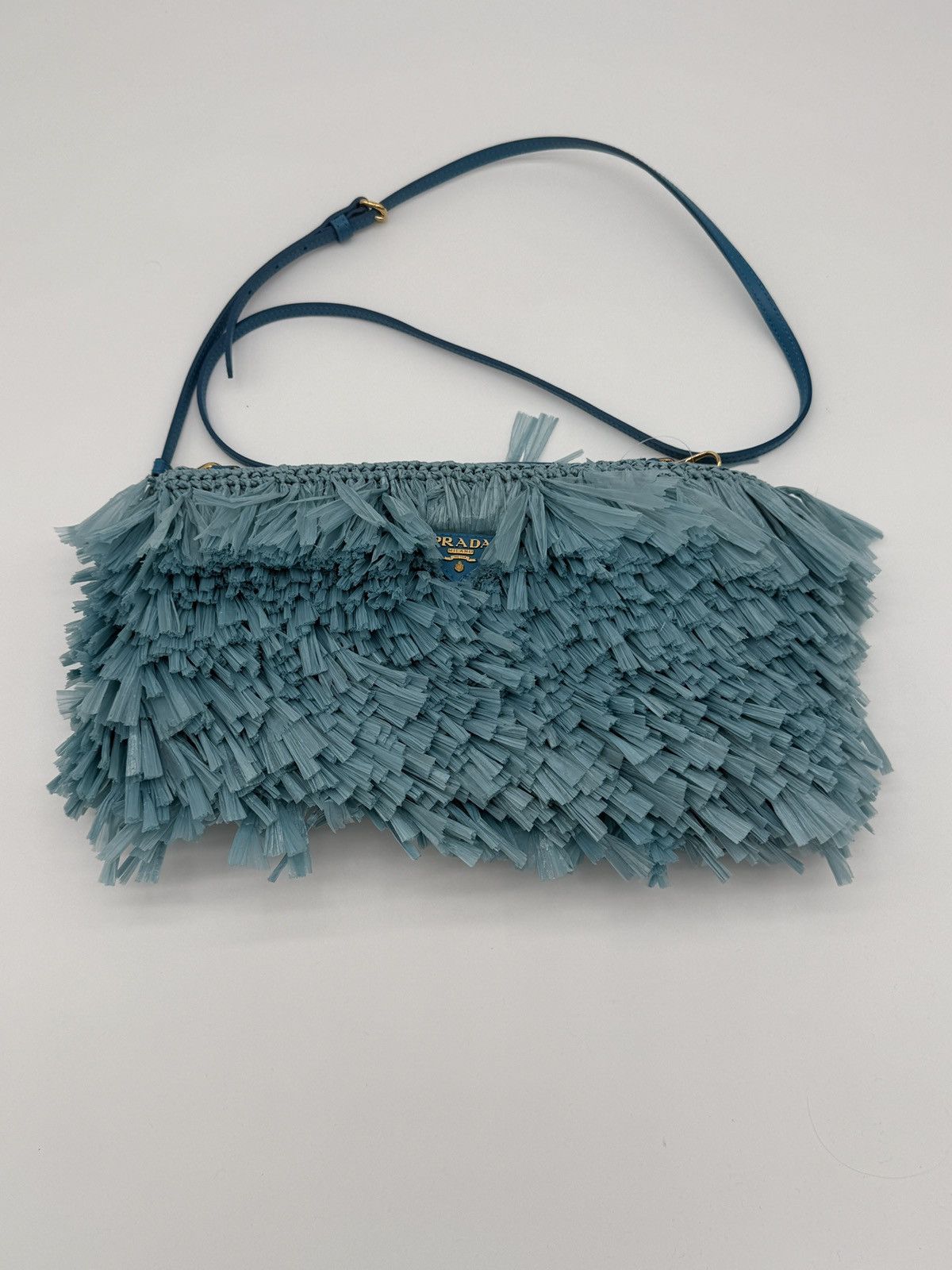 Prada Prada Blue Fringed Clutch Bag Size ONE SIZE - 4 Thumbnail