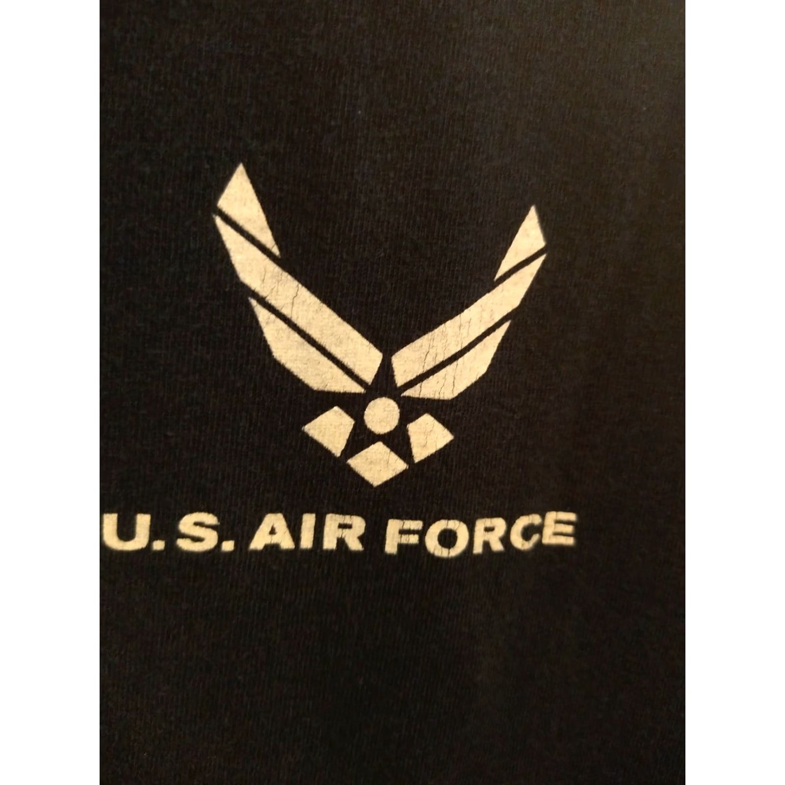 Vintage VINTAGE US Air Force T-shirt Double-sided Size L Navy Blue Bold print military Size US L / EU 52-54 / 3 - 4 Thumbnail