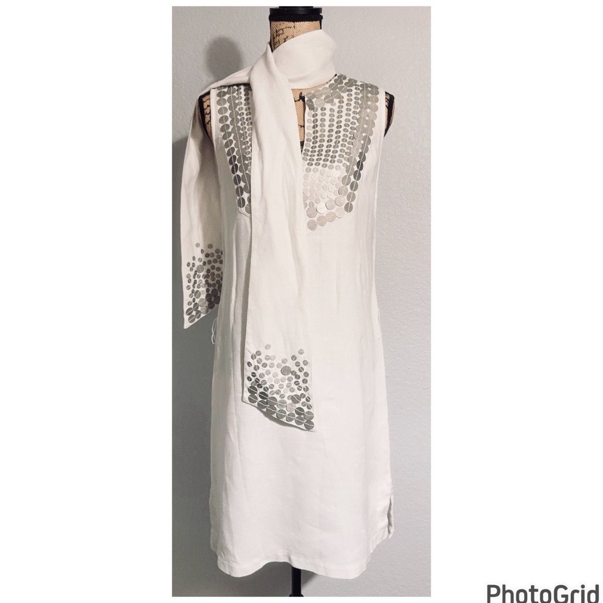 Tory Burch Tory Burch Embellished Linen Dress Size S / US 4 / IT 40 - 6 Thumbnail