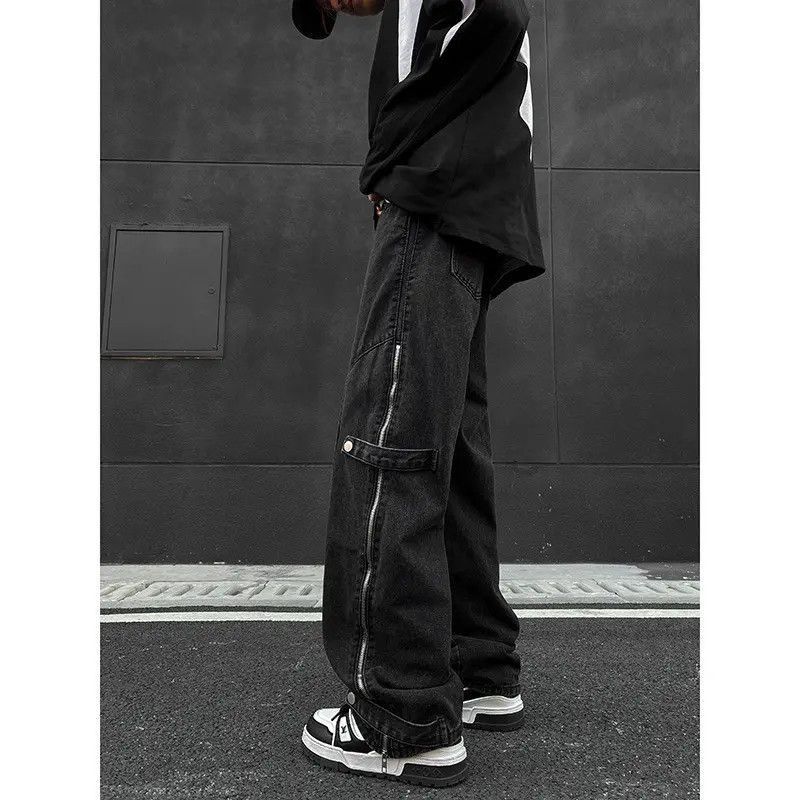 Japanese Brand Retro loose wide leg zipper micro flared jeans Size US 32 / EU 48 - 4 Thumbnail