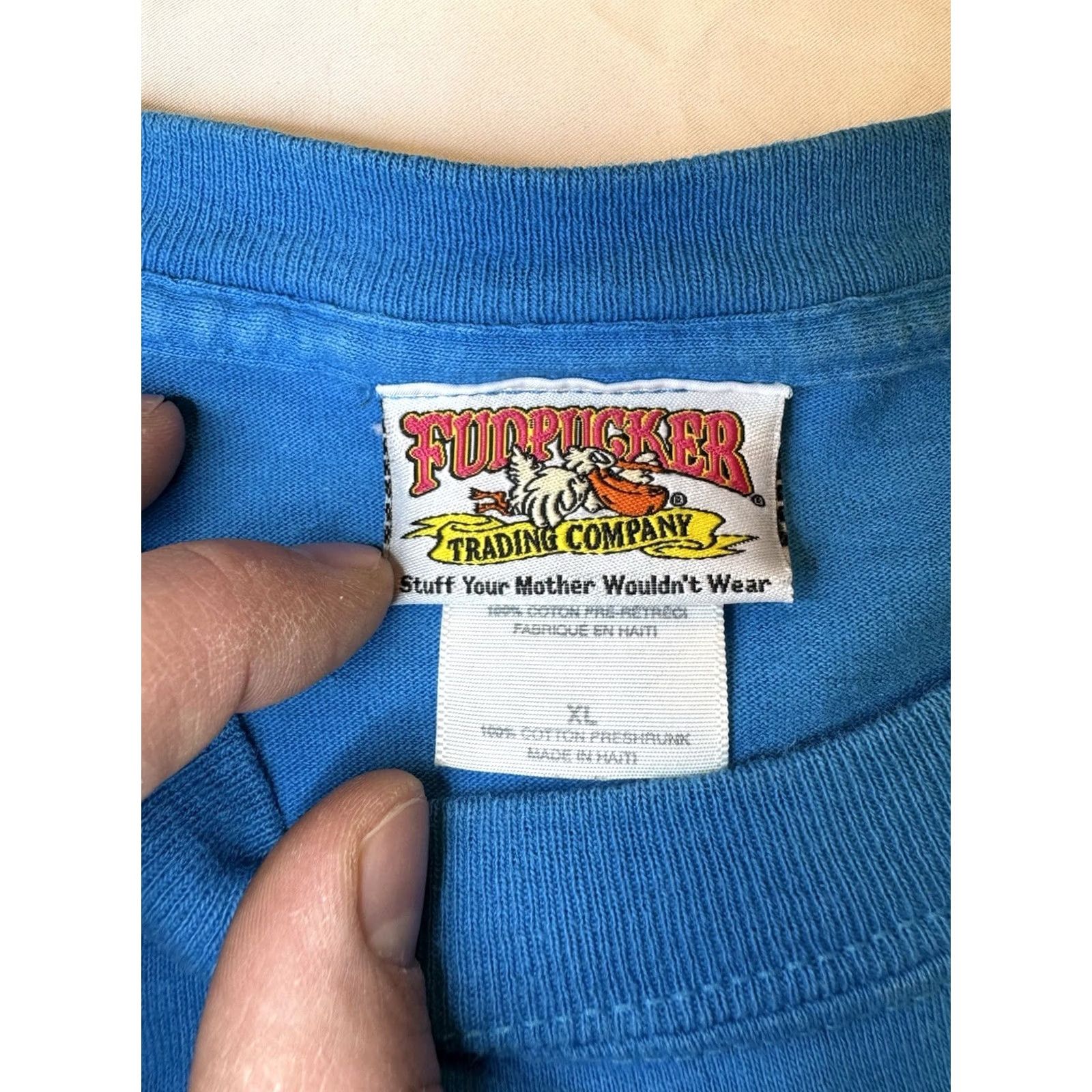 destin VINTAGE Fudpuckers Bar & Grill T-Shirt Double-Sided 1995 Graphic XL Men Blue 90s Shirt Size US XL / EU 56 / 4 - 5 Thumbnail