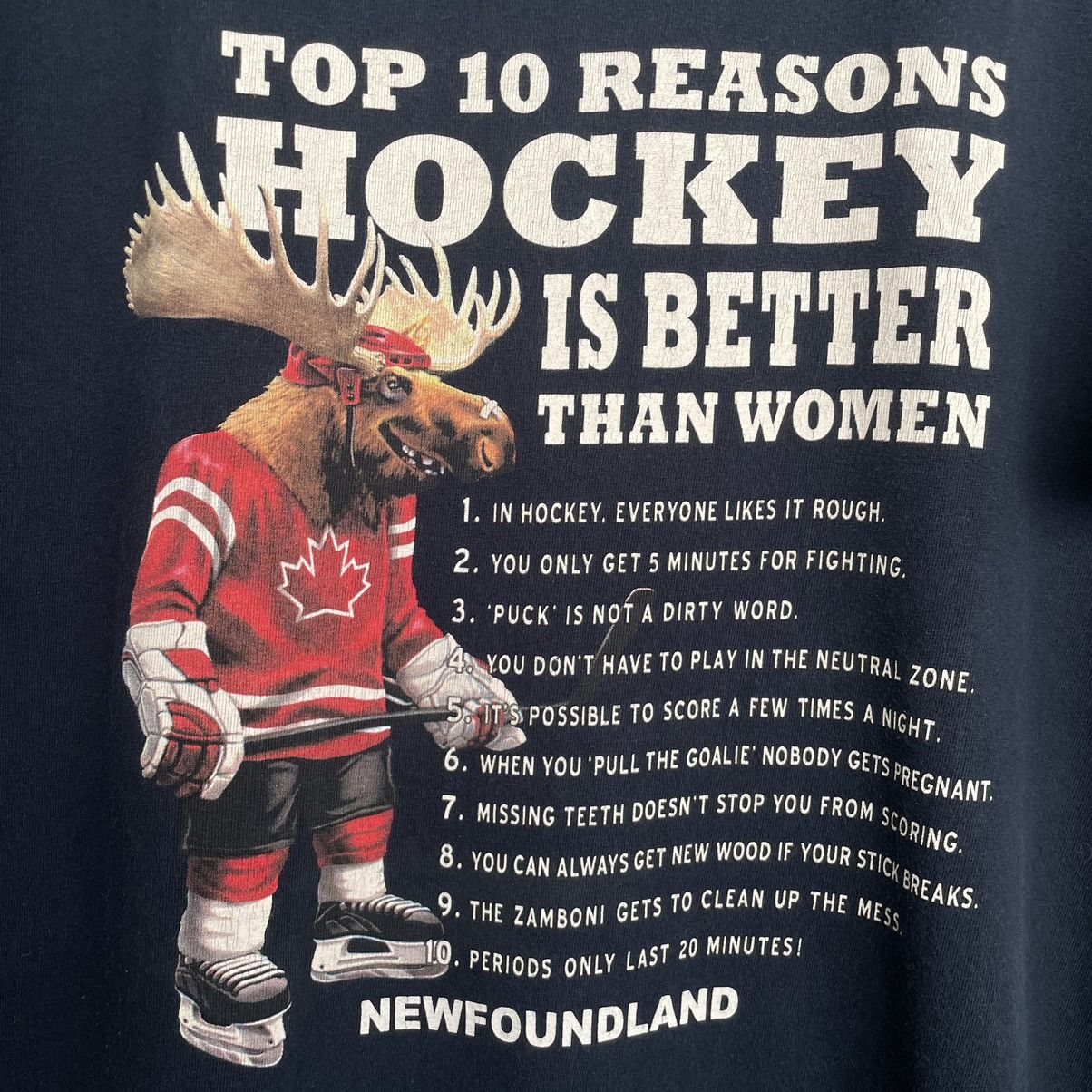 Vintage Vintage Y2K Top 10 Reason Hockey Is Better Than Woman Tee Size US L / EU 52-54 / 3 - 2 Thumbnail