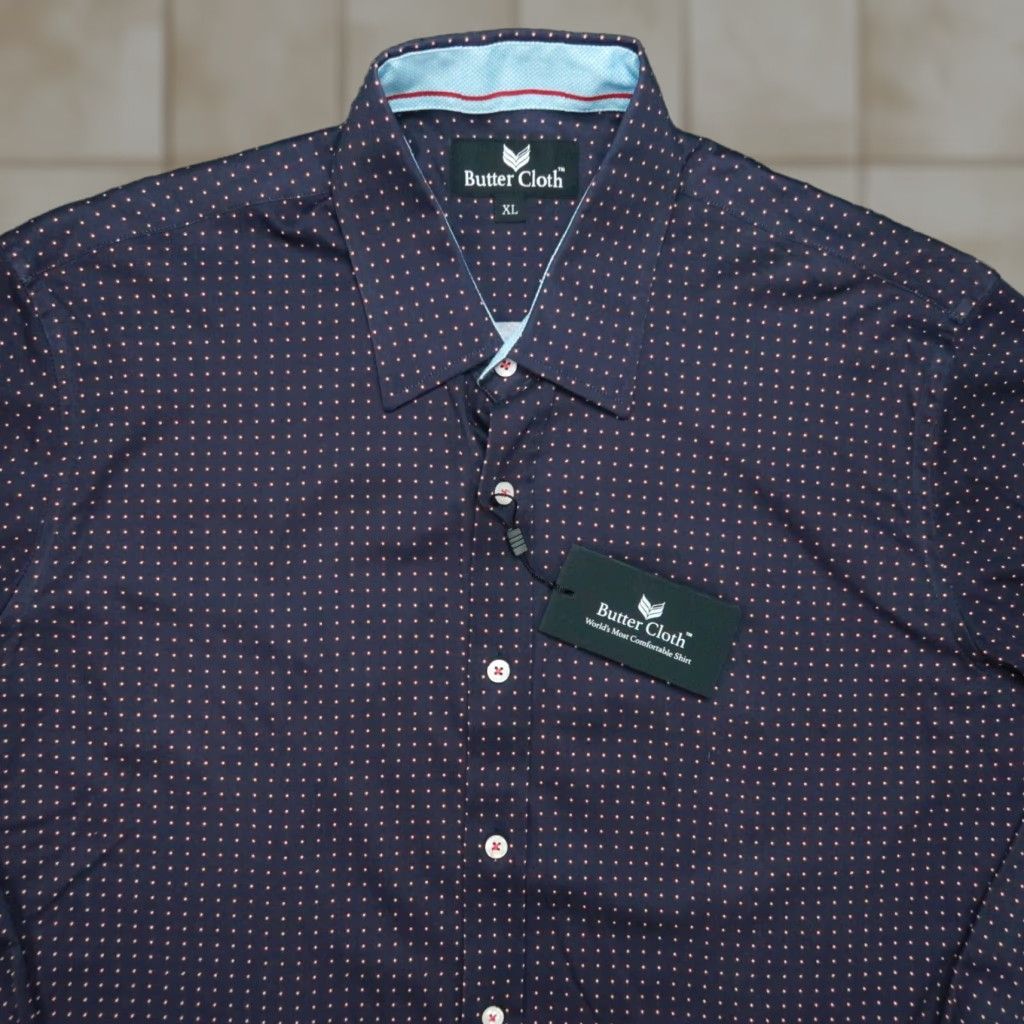 Vintage Buttercloth Shirt Men XL Purple Polka Dot Long Sleeve Button Up Size US XL / EU 56 / 4 - 1 Thumbnail