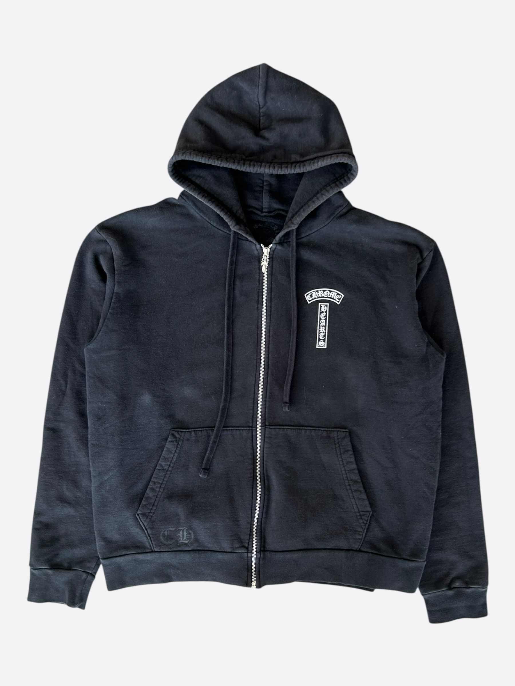Chrome Hearts Chrome Hearts Black & White T-Bar Logo Zip Up Hoodie Size US M / EU 48-50 / 2 - 1 Thumbnail