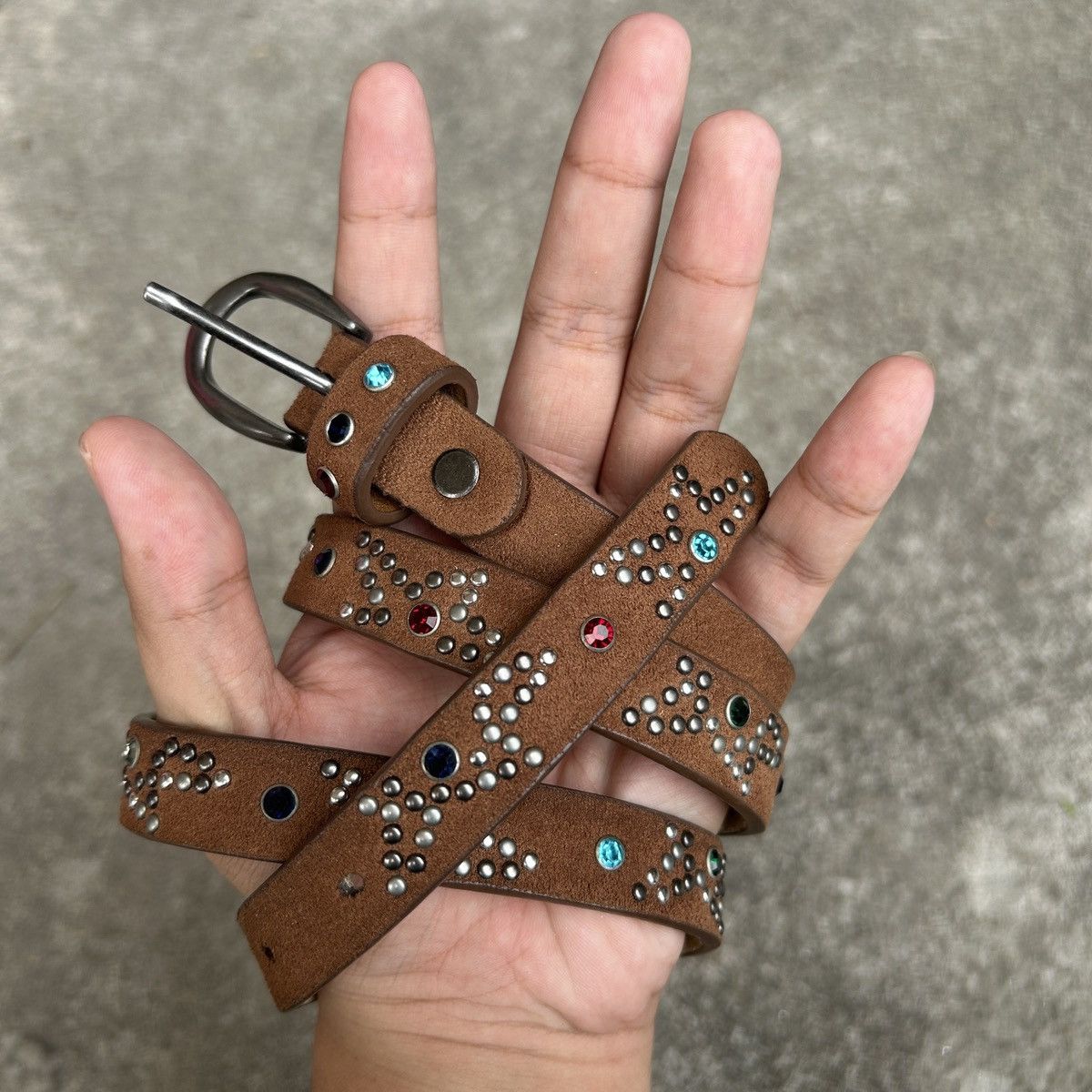 Vintage Vintage studded leather belt ✨ (K-a-p-i-t-a-l Style) Size ONE SIZE - 4 Thumbnail