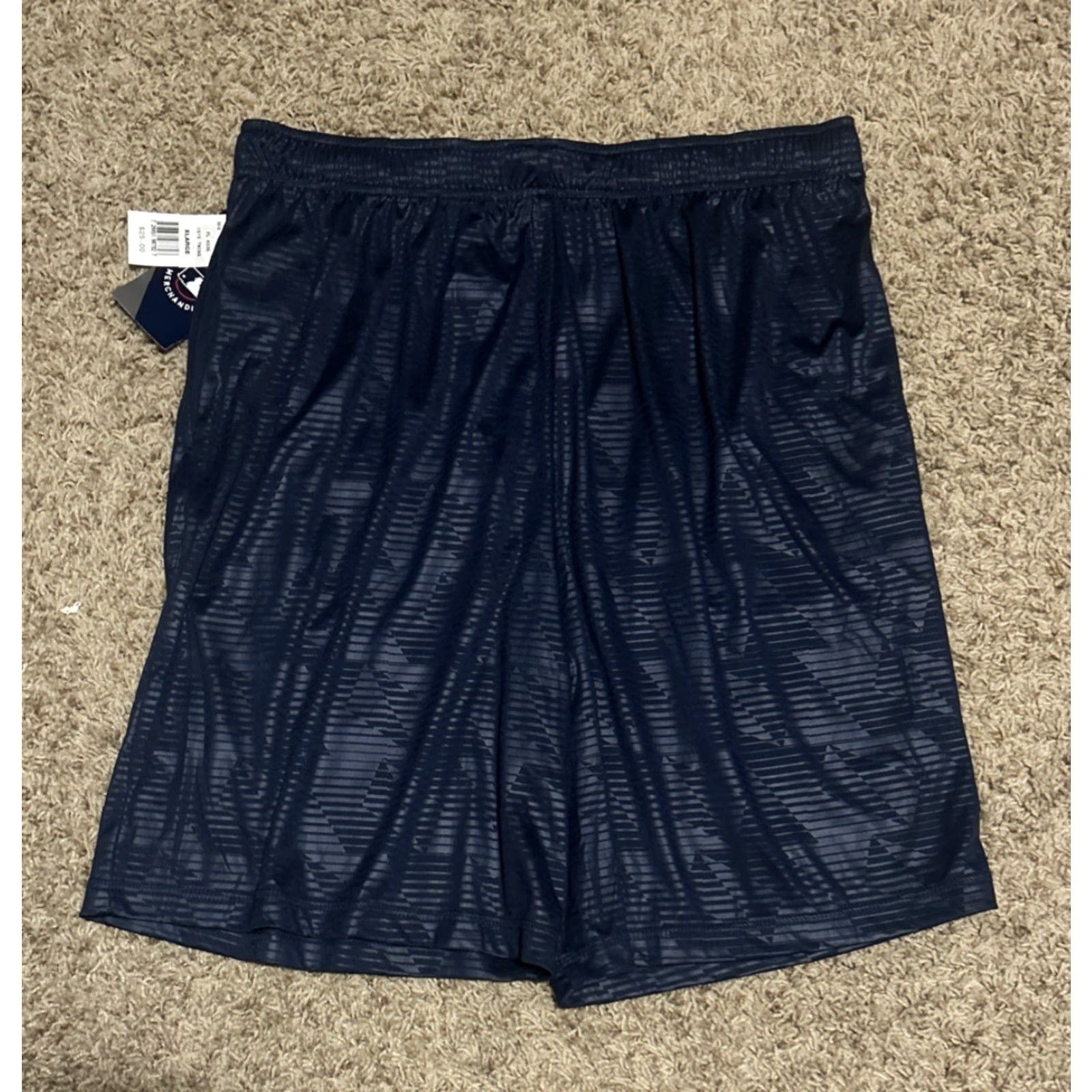 Twins Majestic Mens Shorts XL Navy Blue Lightweight Drawstring Elastic Waist 9" Inseam Pockets Quick Dry Athletic Sports Baseball NWT Size US 36 / EU 52 - 2 Thumbnail