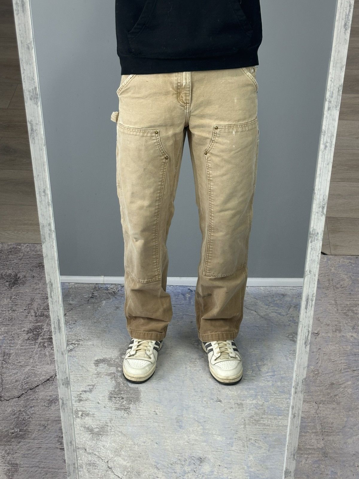 Carhartt × Vintage Carhartt Double Knee vintage faded canvas pants trashed mens Size US 33 - 1 Thumbnail