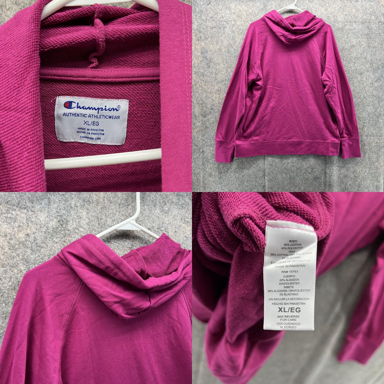 Champion VINTAGE Champion Sweater Women XL Pink Hooded Sweatshirt Pullover Athletic Fleece Vtg Size XL / US 12-14 / IT 48-50 - 8 Thumbnail