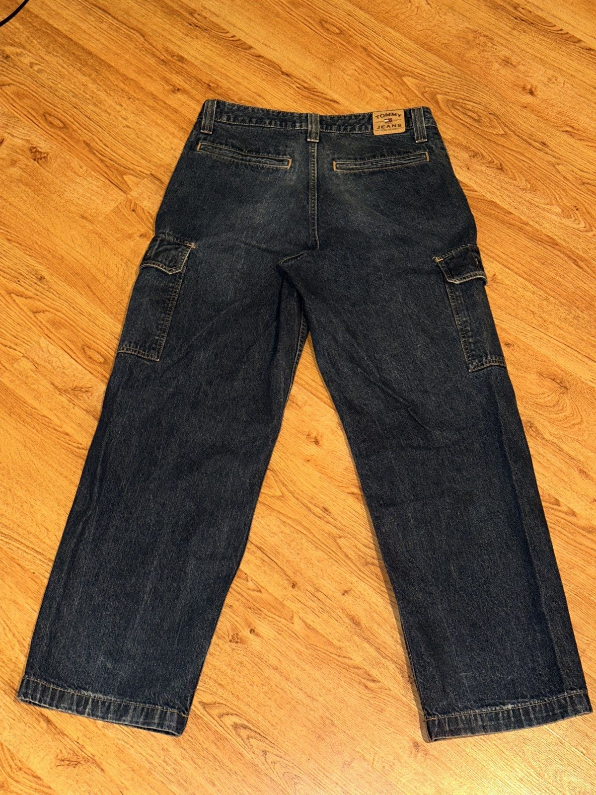 Tommy Hilfiger × Vintage Y2K TOMMY HILFIGER Baggy Rave Cargo Jeans 33x31 Size US 33 - 5 Thumbnail