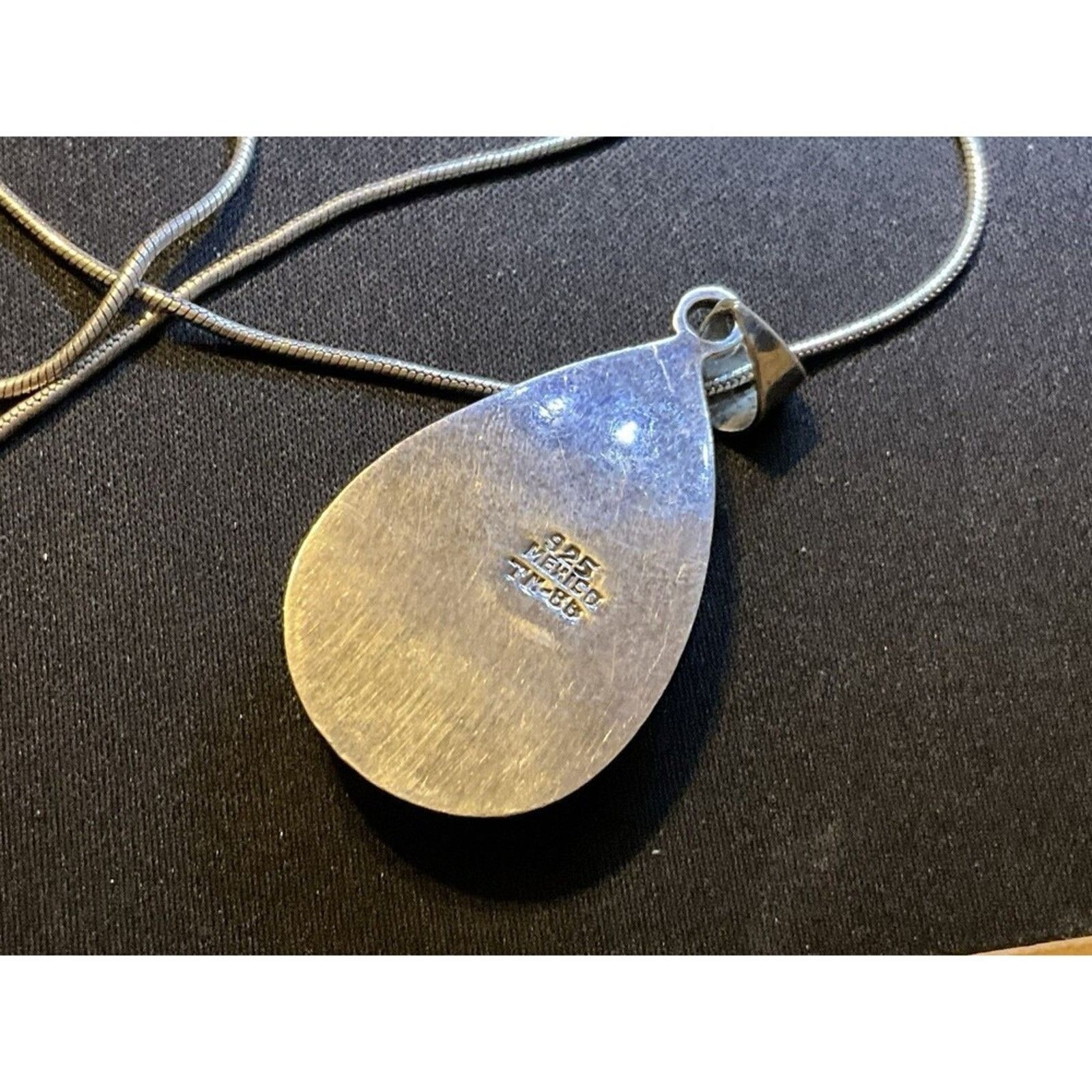 Other 925 Silver Inlay Pendant Mexico Snake Chain 24in 25.7grams Size ONE SIZE - 6 Thumbnail