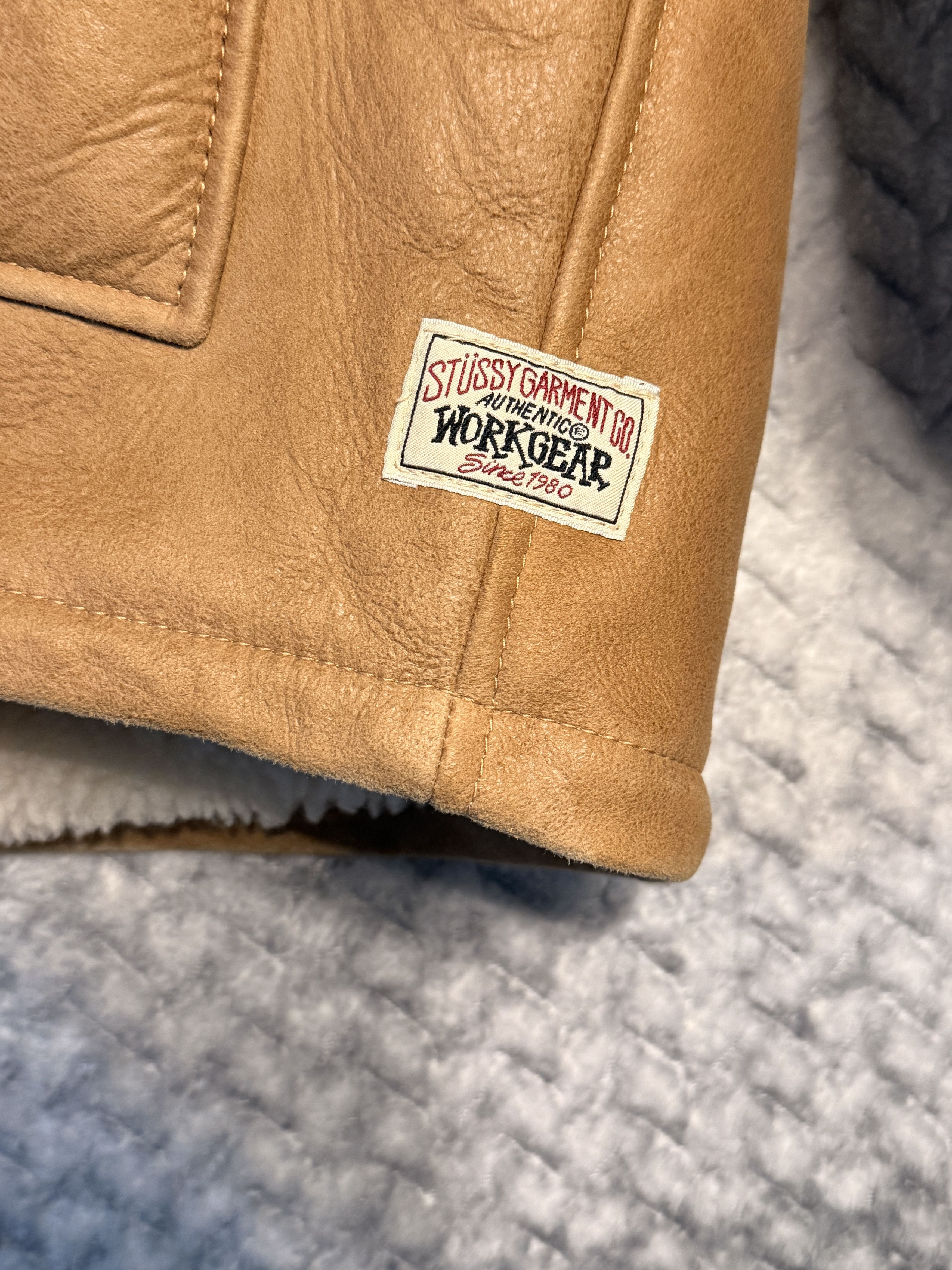 Stussy Shearling Hooded Jacket Tan Size US M / EU 48-50 / 2 - 6 Thumbnail