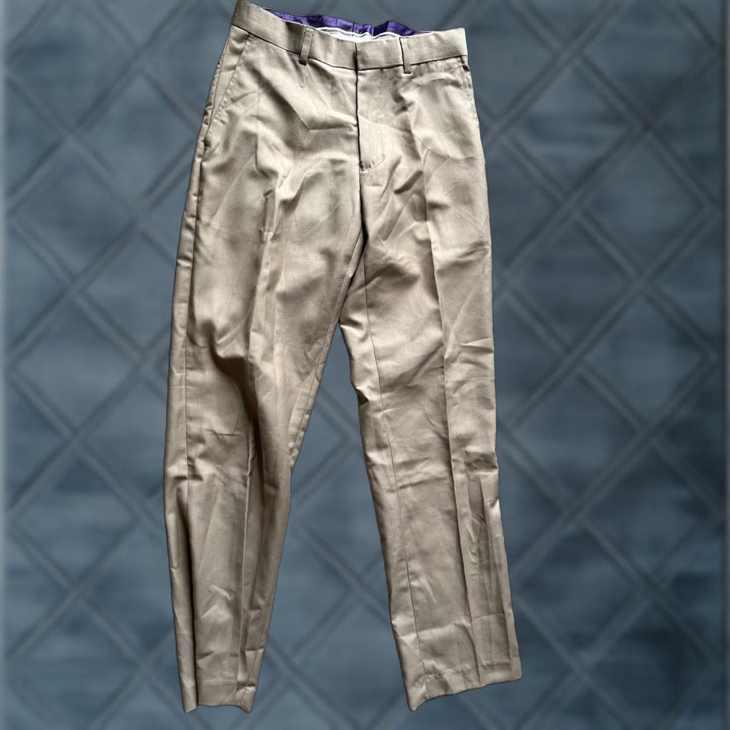 Vintage Vinci Pants Mens 28x30 Khaki Chino Dress Trousers Straight Flat Formal Polyester Size US 28 / EU 44 - 1 Thumbnail