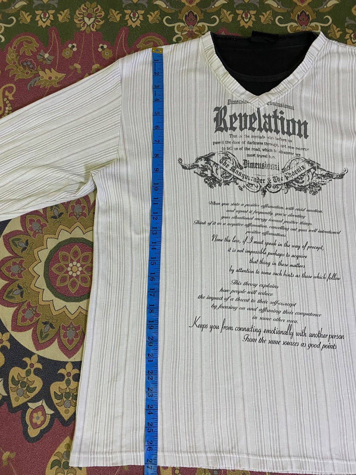 Japanese Brand Japanese Natural Clotnes Style Double Layer Poem T-Shirt Size US L / EU 52-54 / 3 - 10 Thumbnail