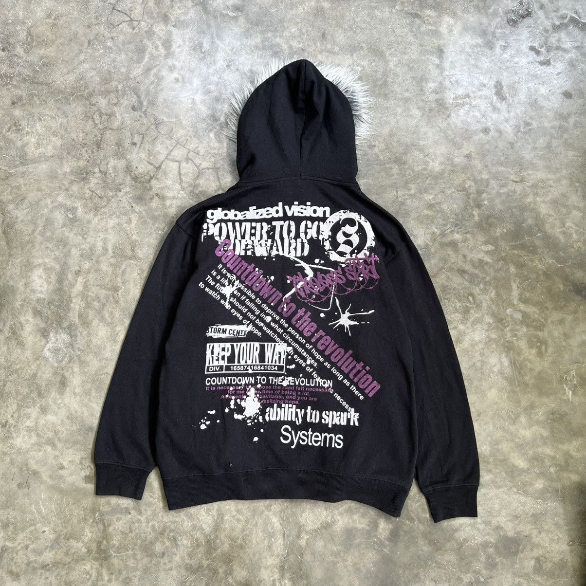 KMRii 2000s Time Step Vkei Style Poem Fur Zip Hoodie Size US XL / EU 56 / 4 - 2 Thumbnail