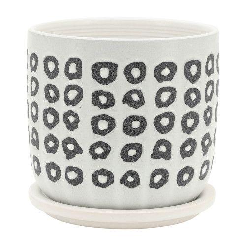 Designer × Homemade S/2 5/6" AZTEC PLANTER W/ SAUCER, BLACK Size US L / EU 52-54 / 3 - 5 Thumbnail