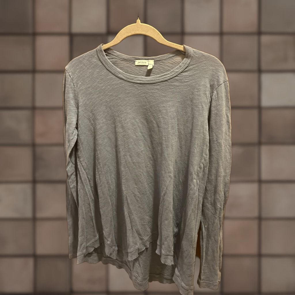 Vintage VINTAGE Jethro Women's Top Shirt XS Blue Long Sleeve Crew Neck Pullover Knit Cotton All Seasons Bohemian 90s Womens Size XS / US 0-2 / IT 36-38 - 1 Thumbnail