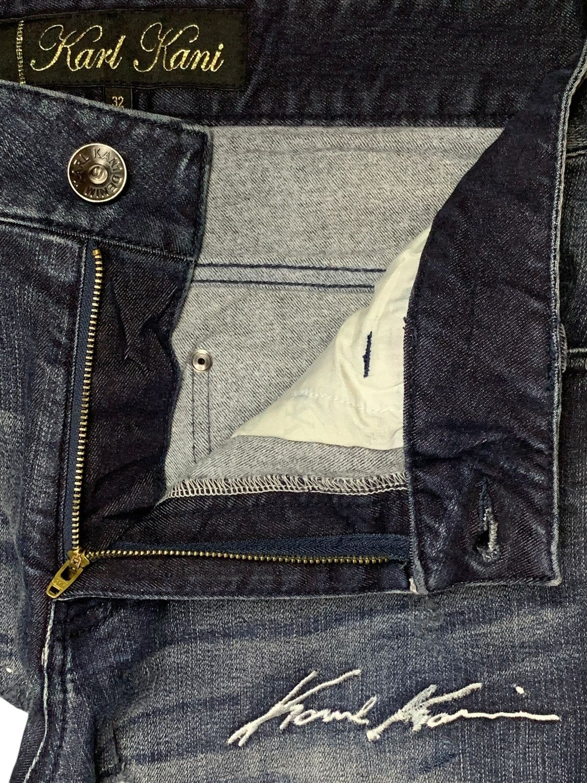 Japanese Brand × Karl Kani Vintage Japanese Karl Kani Faded Rip Slim Distressed Jeans Size US 32 / EU 48 - 10 Thumbnail