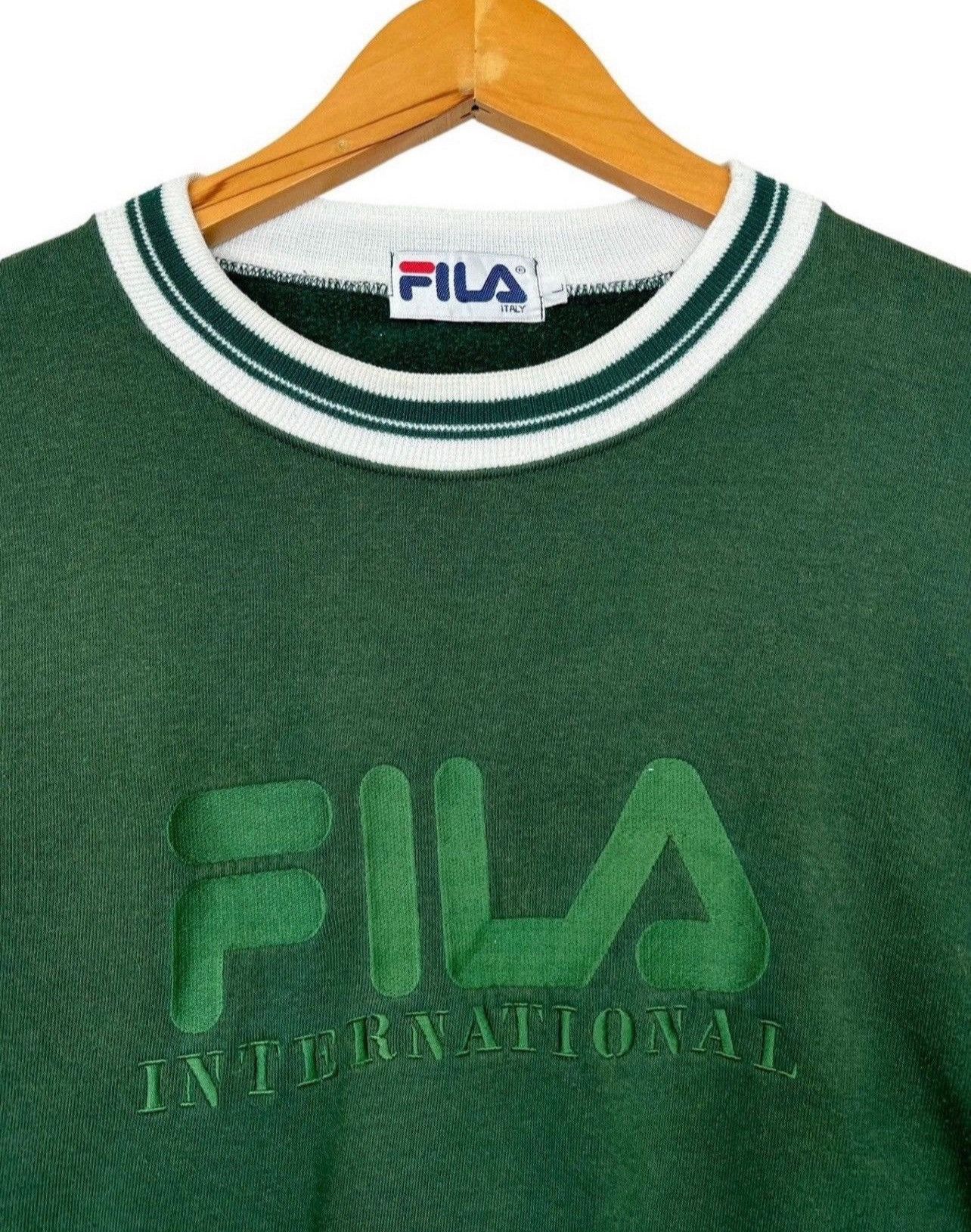 Fila Vintage 90s Fila Embroidered Green Baggy Boxy Sweatshirt Size US L / EU 52-54 / 3 - 2 Thumbnail