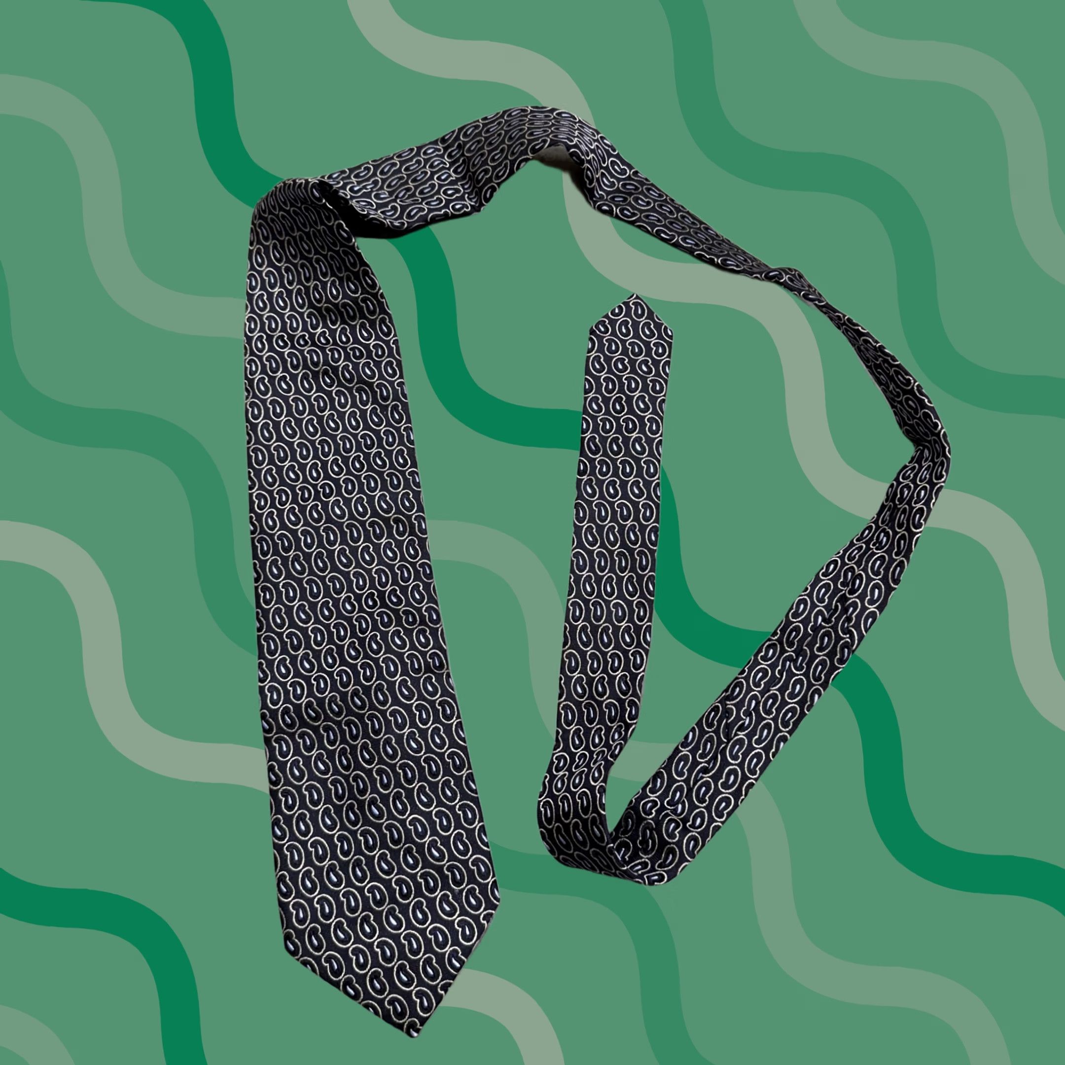 Ermenegildo Zegna Ermenegildo Zegna Tie Mens One Size Navy Blue 100% Silk Paisley Necktie Size ONE SIZE - 1 Thumbnail