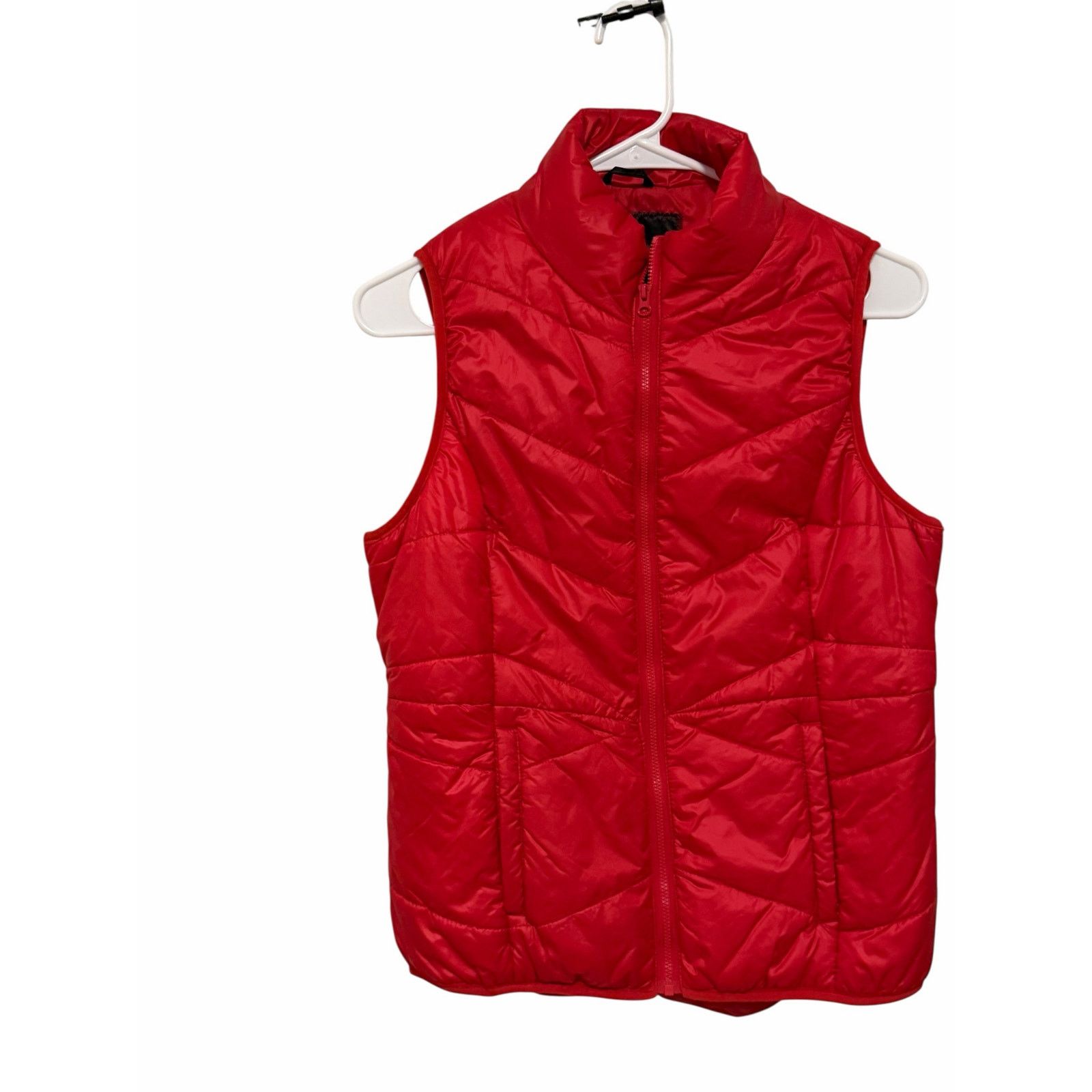 Other Flirtitude Active Red Solid Sleeveless Zip Up Pocketed Vest Size M / US 6-8 / IT 42-44 - 3 Thumbnail