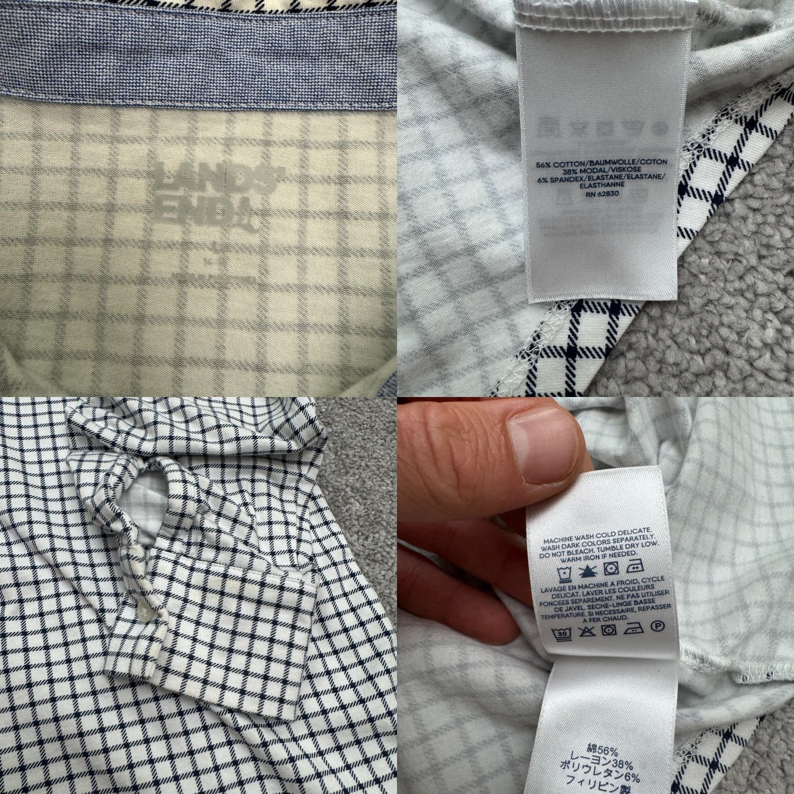 Lands' End VINTAGE Lands' End Women's Tunic Shirt Casual Long Sleeve Plaid Blue Regular Size S Size S / US 4 / IT 40 - 8 Thumbnail