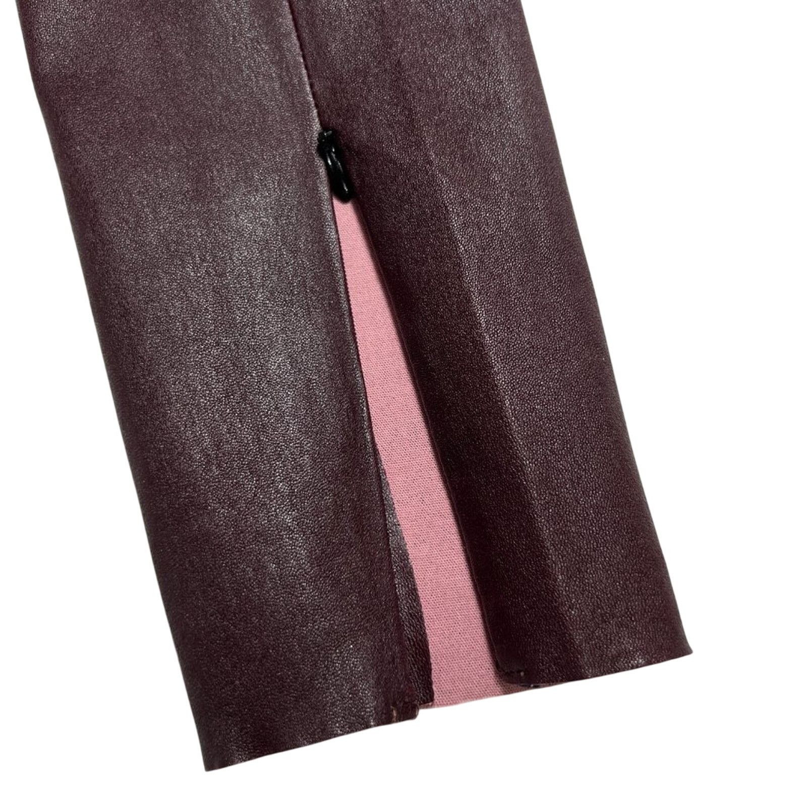Mackage Mackage Lamb Leather Skinny Pants Maroon Size 8 Zip Size 30" / US 8 / IT 44 - 5 Thumbnail
