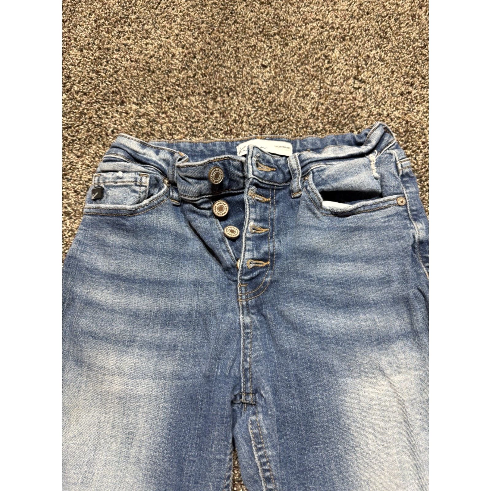 Vintage Kancan Skinny Jeans Size 26 Blue Denim Button Fly Stretch Regular Women’s Pants 5-Pocket Size 26" / US 2 / IT 38 - 2 Thumbnail