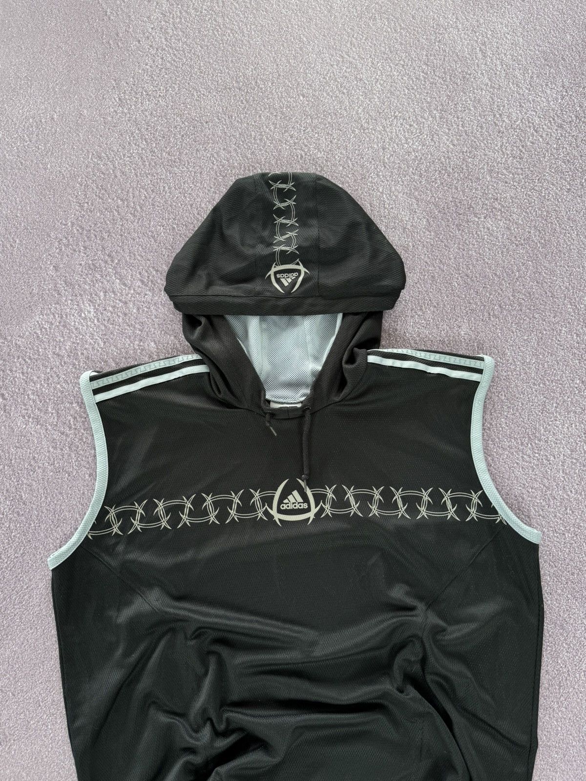 Adidas Vintage Japan Vibe Adidas Sleeveless Hoodie Y2K Size US XL / EU 56 / 4 - 2 Thumbnail