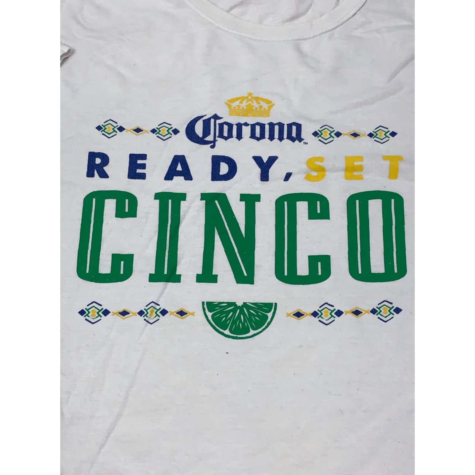Fruit Of The Loom Corona T Shirt Ready Set Cinco Drink Beer Mexico Short Sleeve Crew Neck #6452 Size US L / EU 52-54 / 3 - 2 Thumbnail