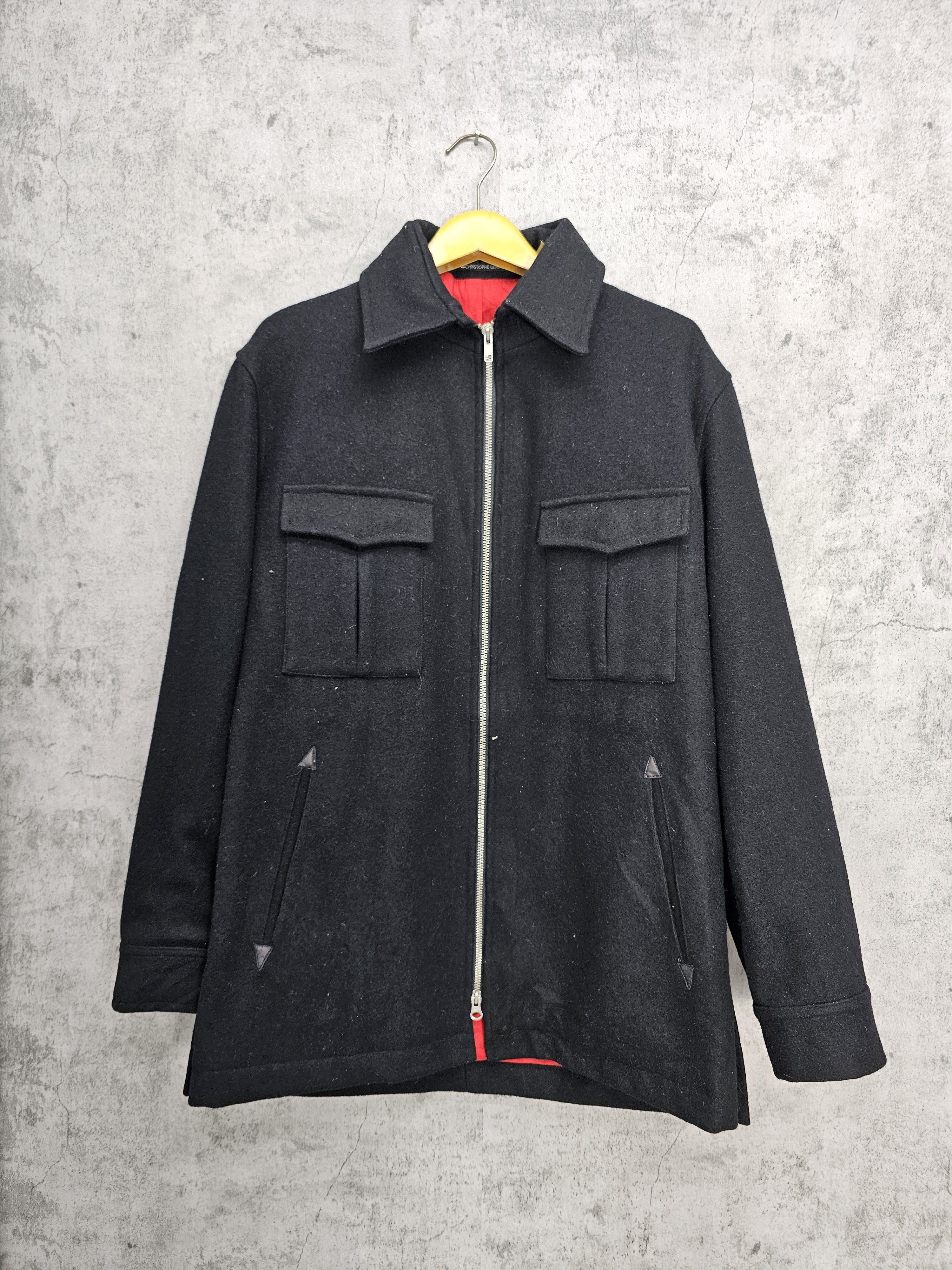 Vintage CHRISTOPHE LEMAIRE Winter Black Wool Jacket J0091
