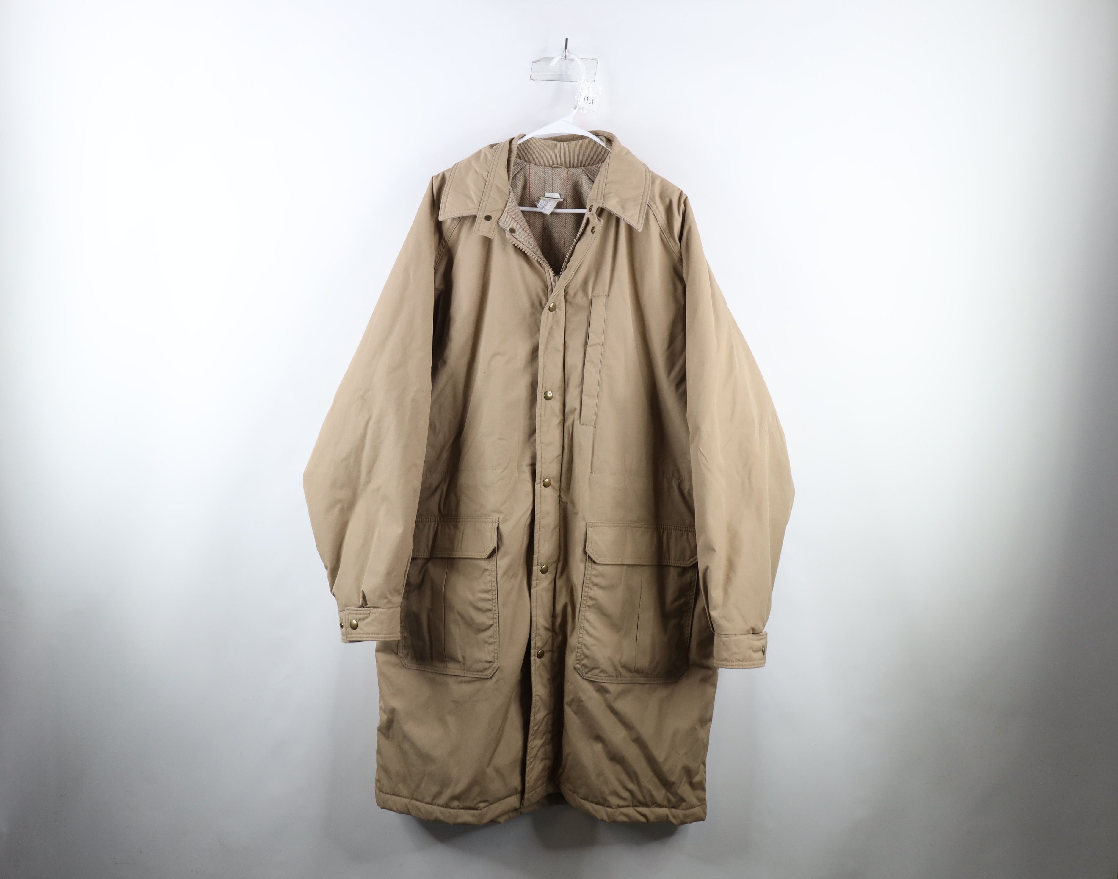 image of Vintage 90's Woolrich Wool Lined Hooded Parka Jacket Usa in Beige, Men's (Size XL)