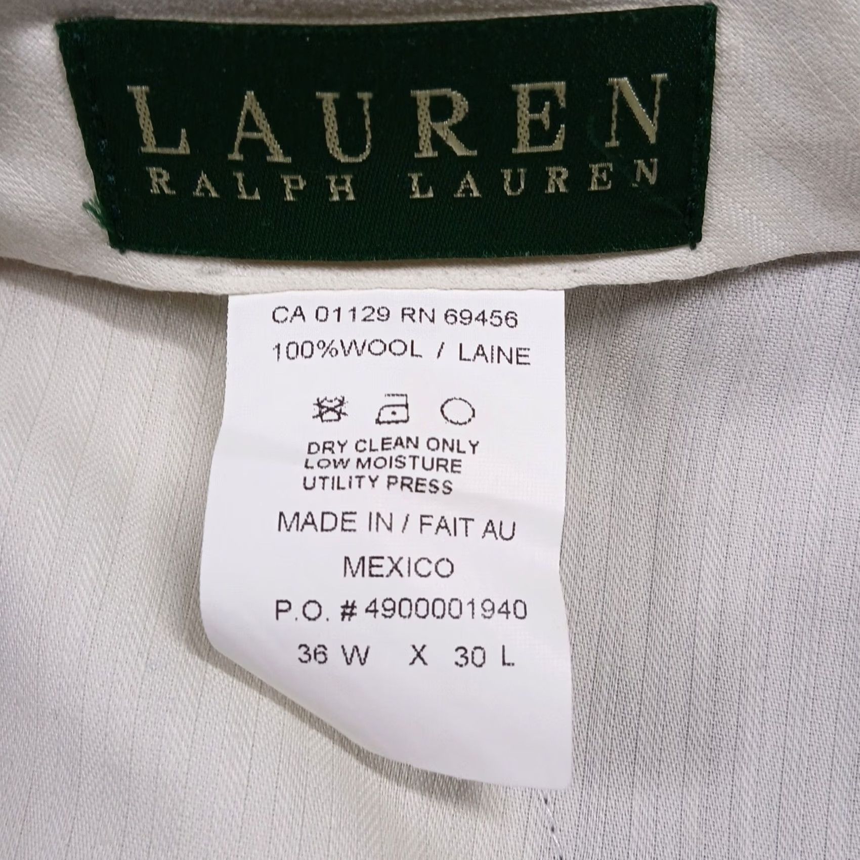 Ralph Lauren Lauren Ralph Lauren Wool Dress Pants Men 36x30 Tan Pleated Cuffed Size US 36 / EU 52 - 4 Thumbnail