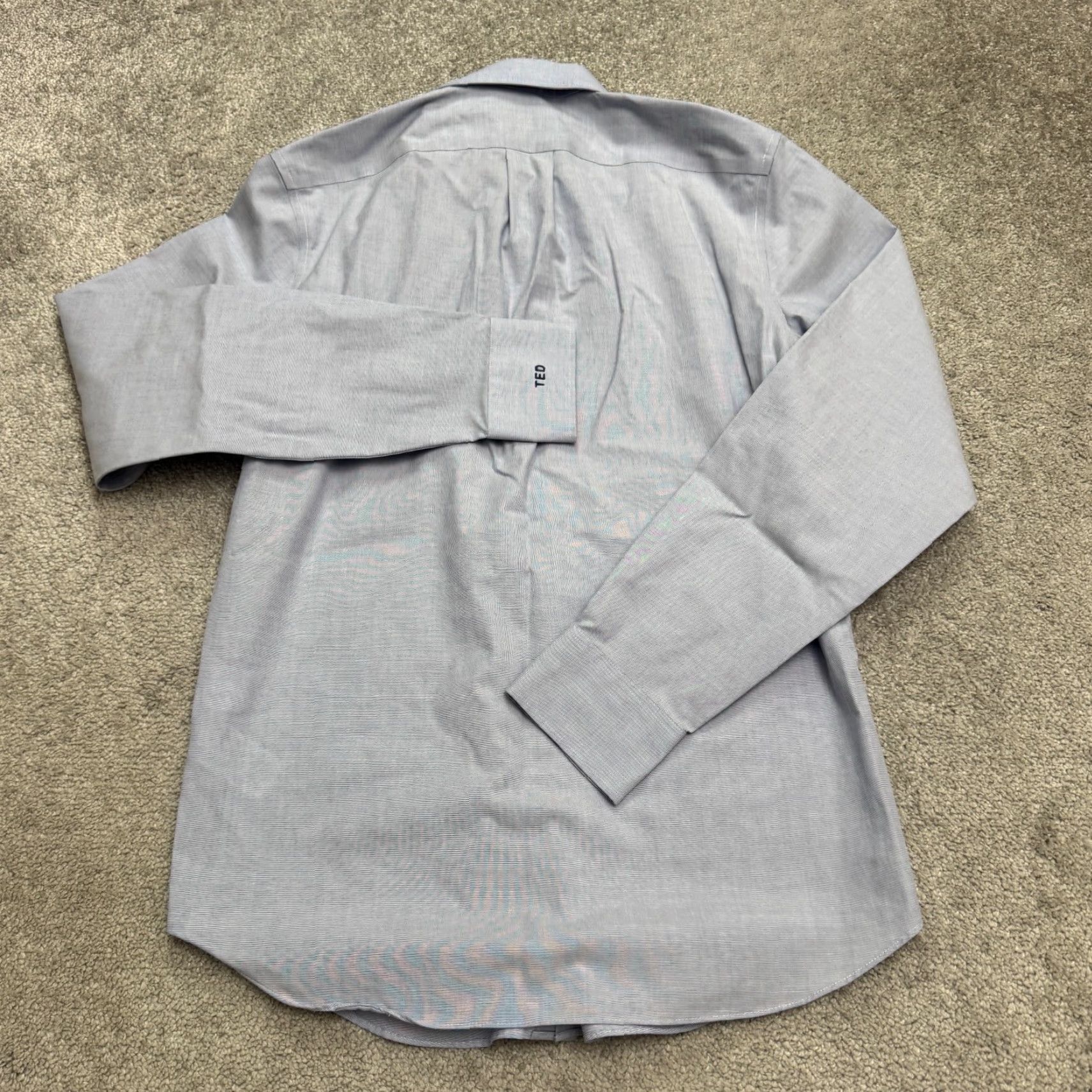 J.Crew J.Crew Slim Fit Dress Shirt Mens S Light Blue Monogram Cotton Classic Work Shirt Size 36R - 2 Thumbnail