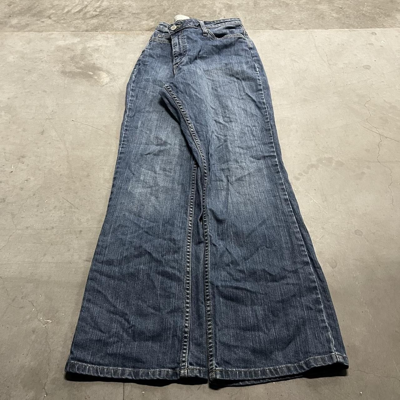 Japanese Brand × Vintage Vintage Y2K/2000s Baggy Bootcut Dark wash Denim Jeans! Size US 36 / EU 52 - 3 Thumbnail