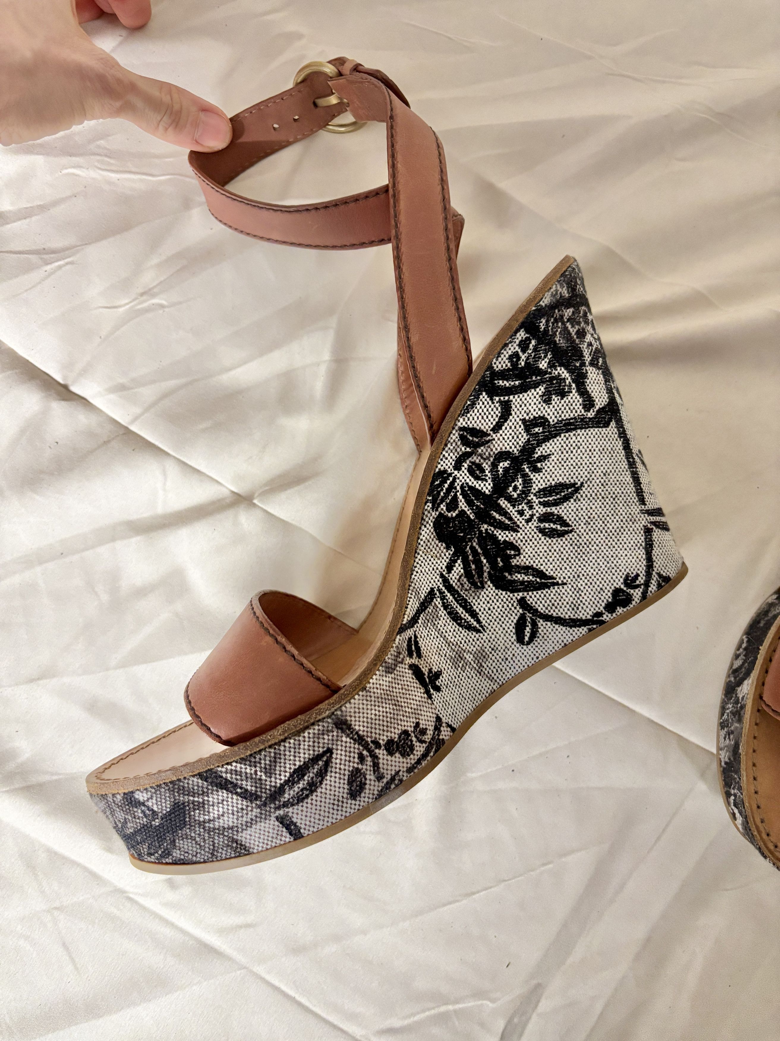 Miu Miu Vintage 2000's Miu Miu Wedges with Leather Straps Size US 10 / IT 40 - 8 Thumbnail