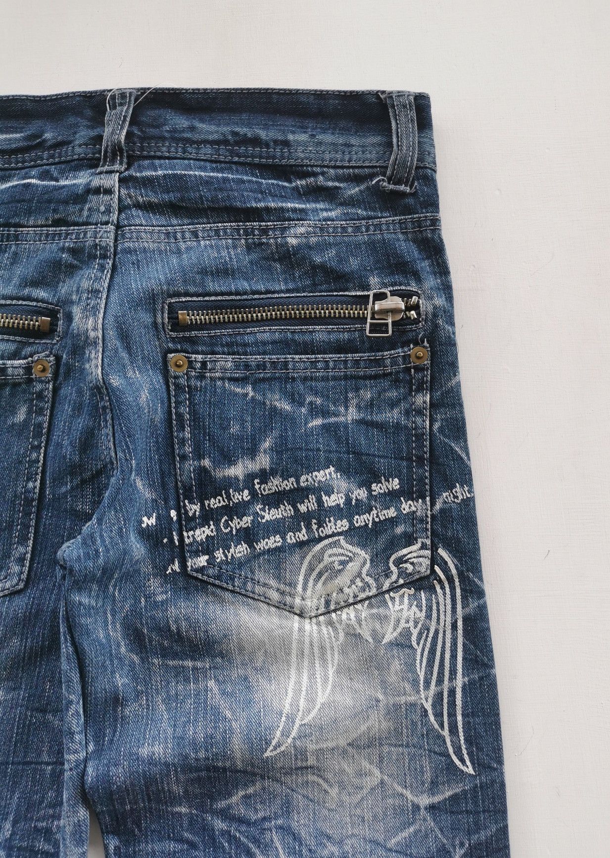 Tornado Mart Angel Wings Fare Trade Style Catclaw Denim Jeans Size US 28 / EU 44 - 6 Thumbnail