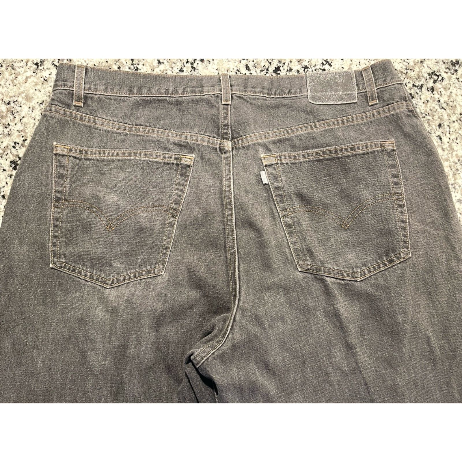 Levi's VINTAGE Levi’s SilverTab Jeans Men’s 39x30.5 Straight Loose Fit Black Denim 90s Mens Jeans Size US 39 - 6 Thumbnail